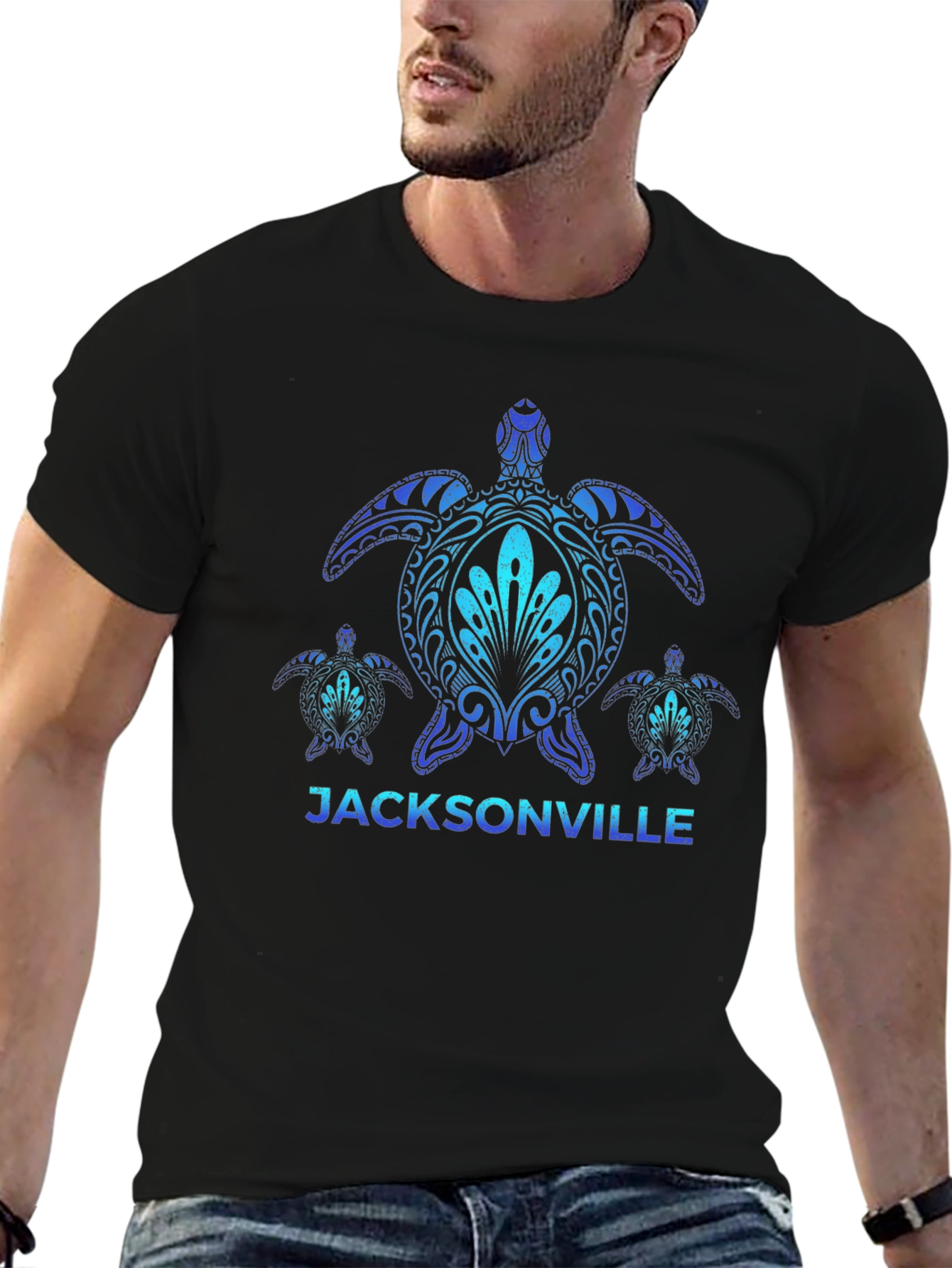 Jacksonville Turtle Graphic T-Shirt - Black