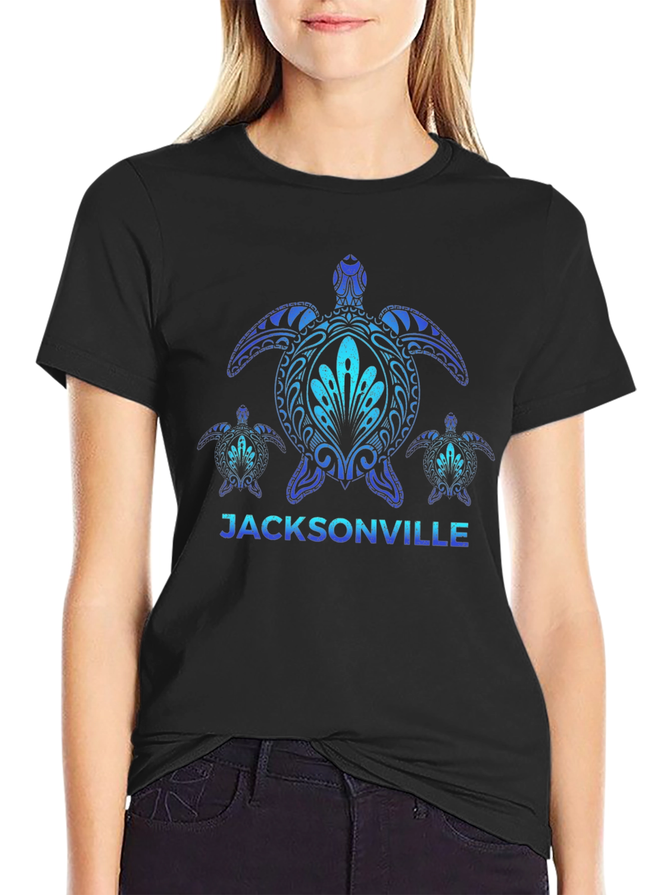 Jacksonville Turtle Graphic T-Shirt - Black