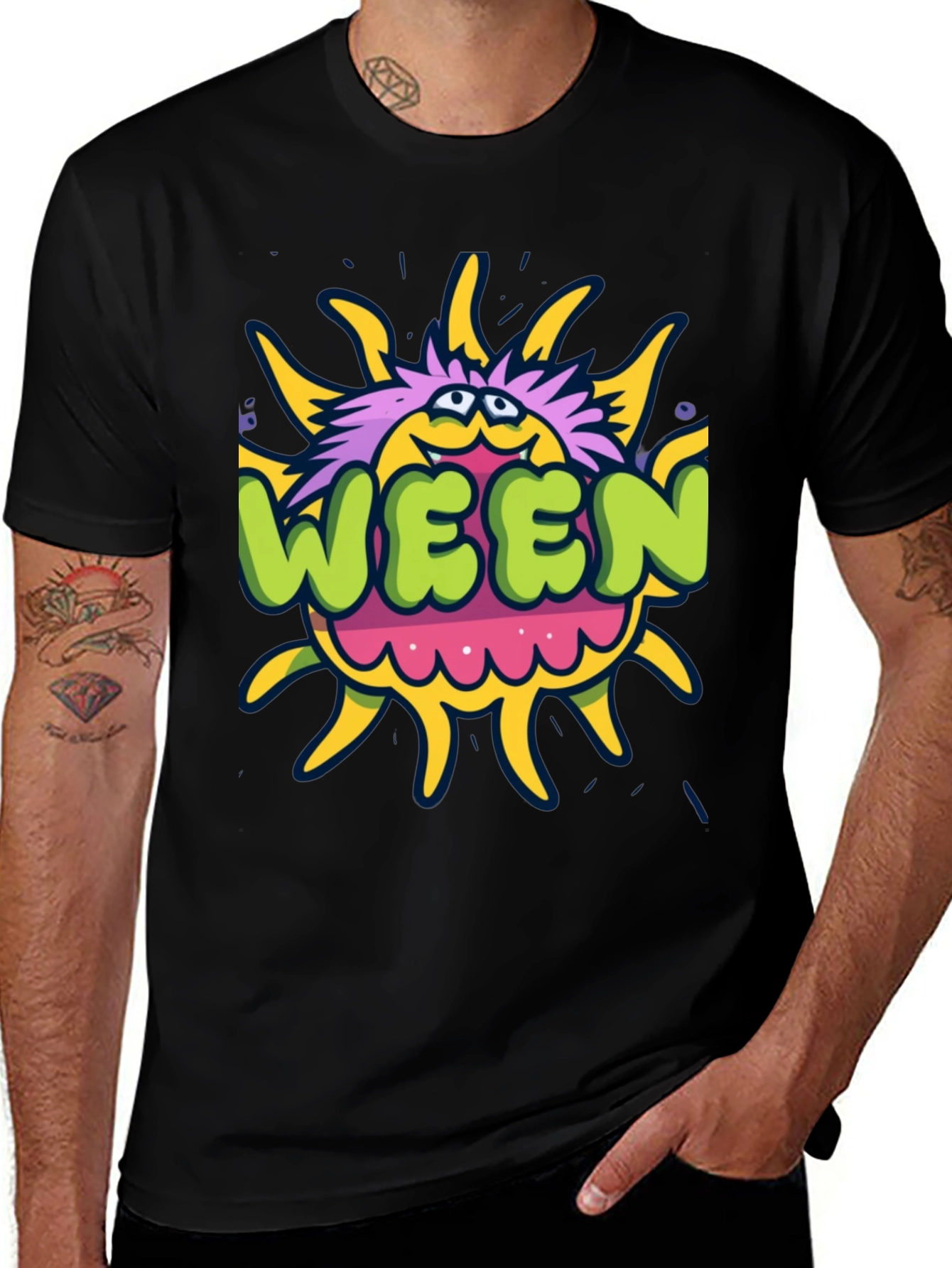 Ween Sun T-Shirt - Black Graphic Tee