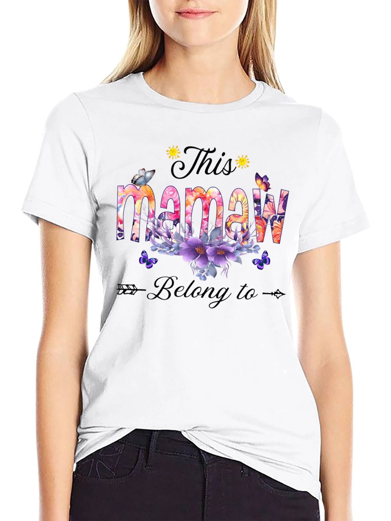 Floral This Mamaw Belong to T-Shirt