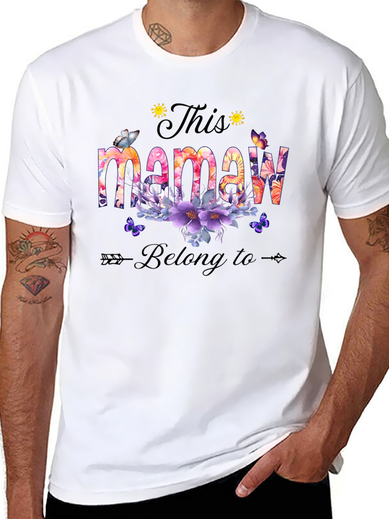 Floral This Mamaw Belong to T-Shirt