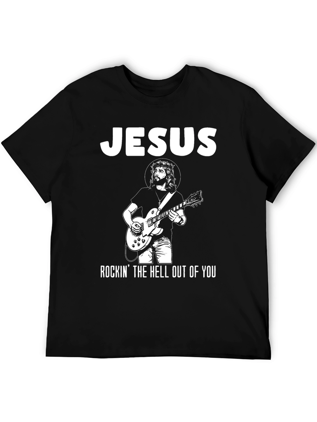 Jesus Rockin T-Shirt - Black Cotton Tee