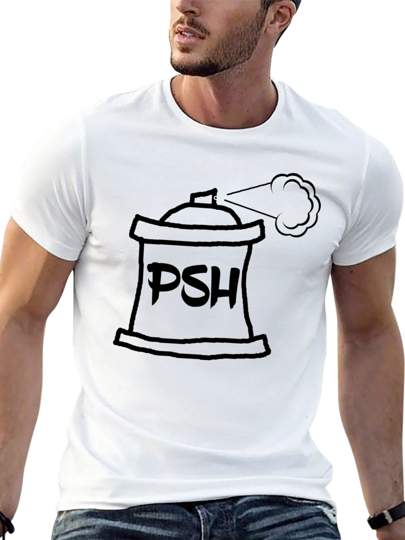 PSH Spray Can Black T-Shirt - Graphic Tee