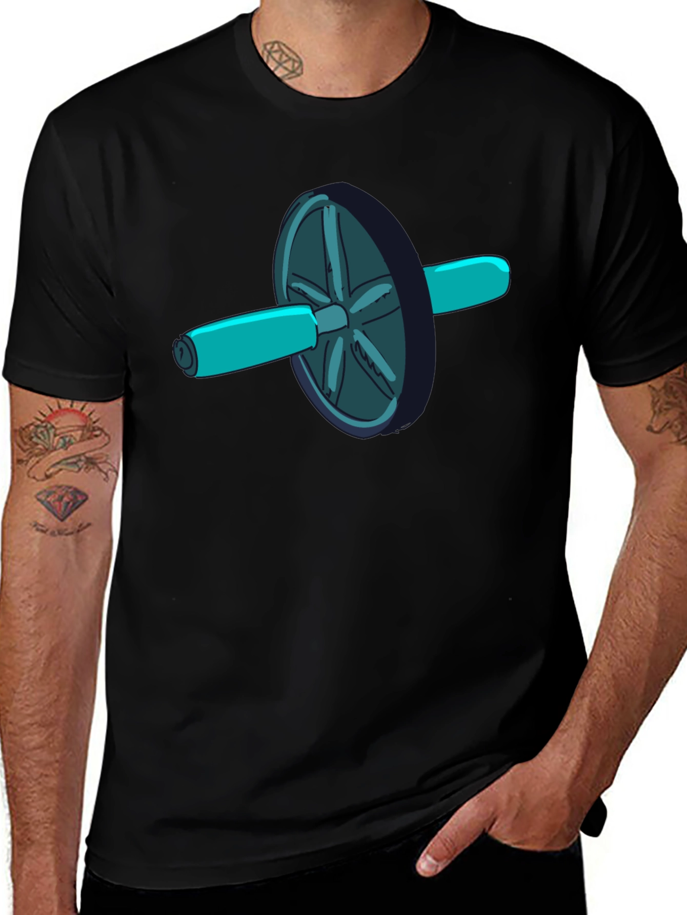 Ab Roller Cartoon Graphic T-Shirt