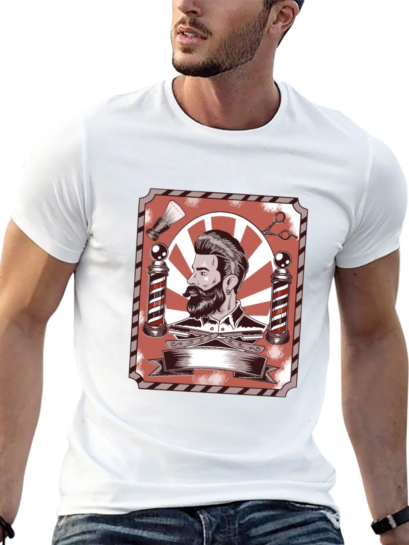 Barber Shop Style Graphic T-Shirt