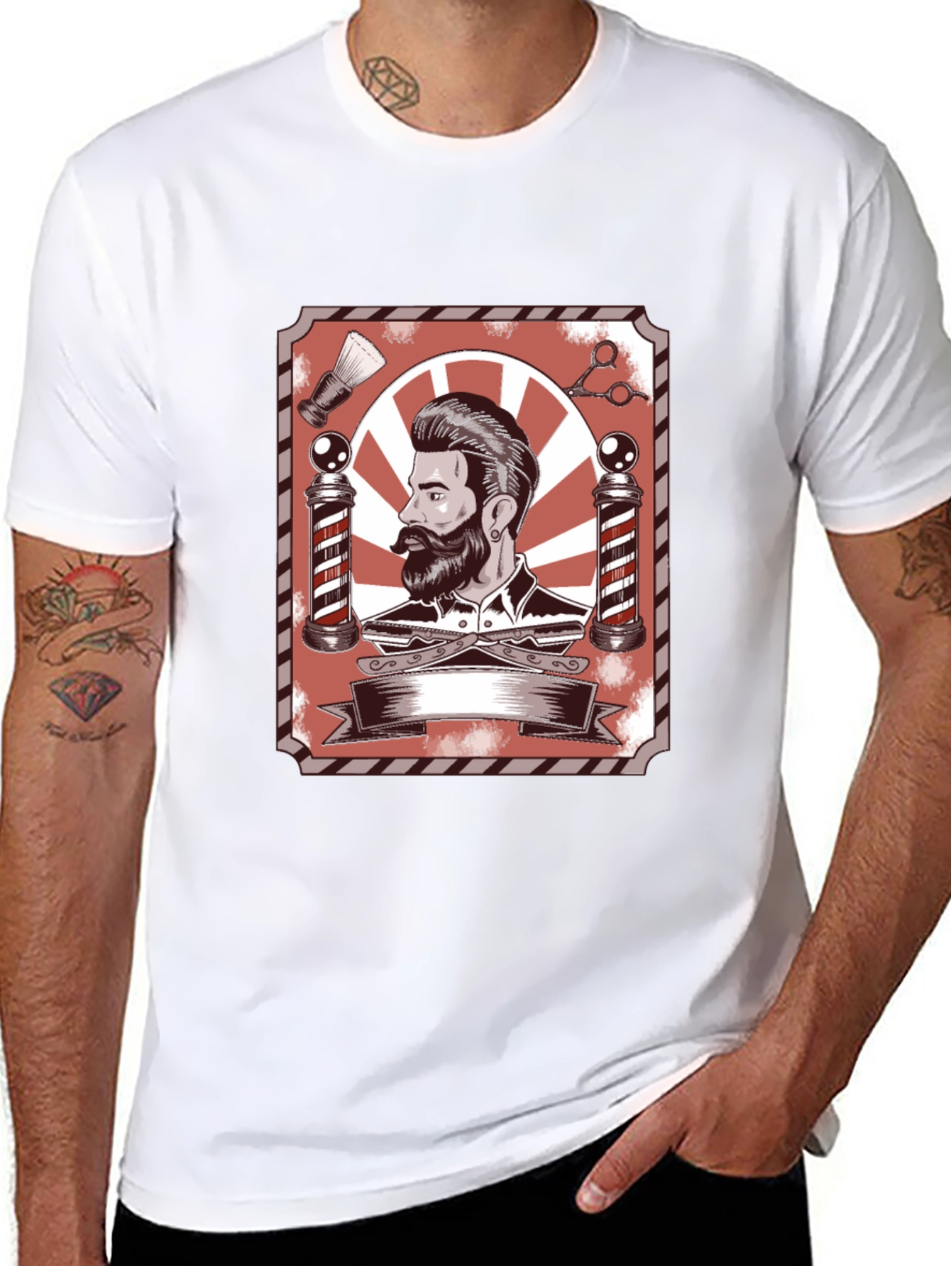 Barber Shop Style Graphic T-Shirt