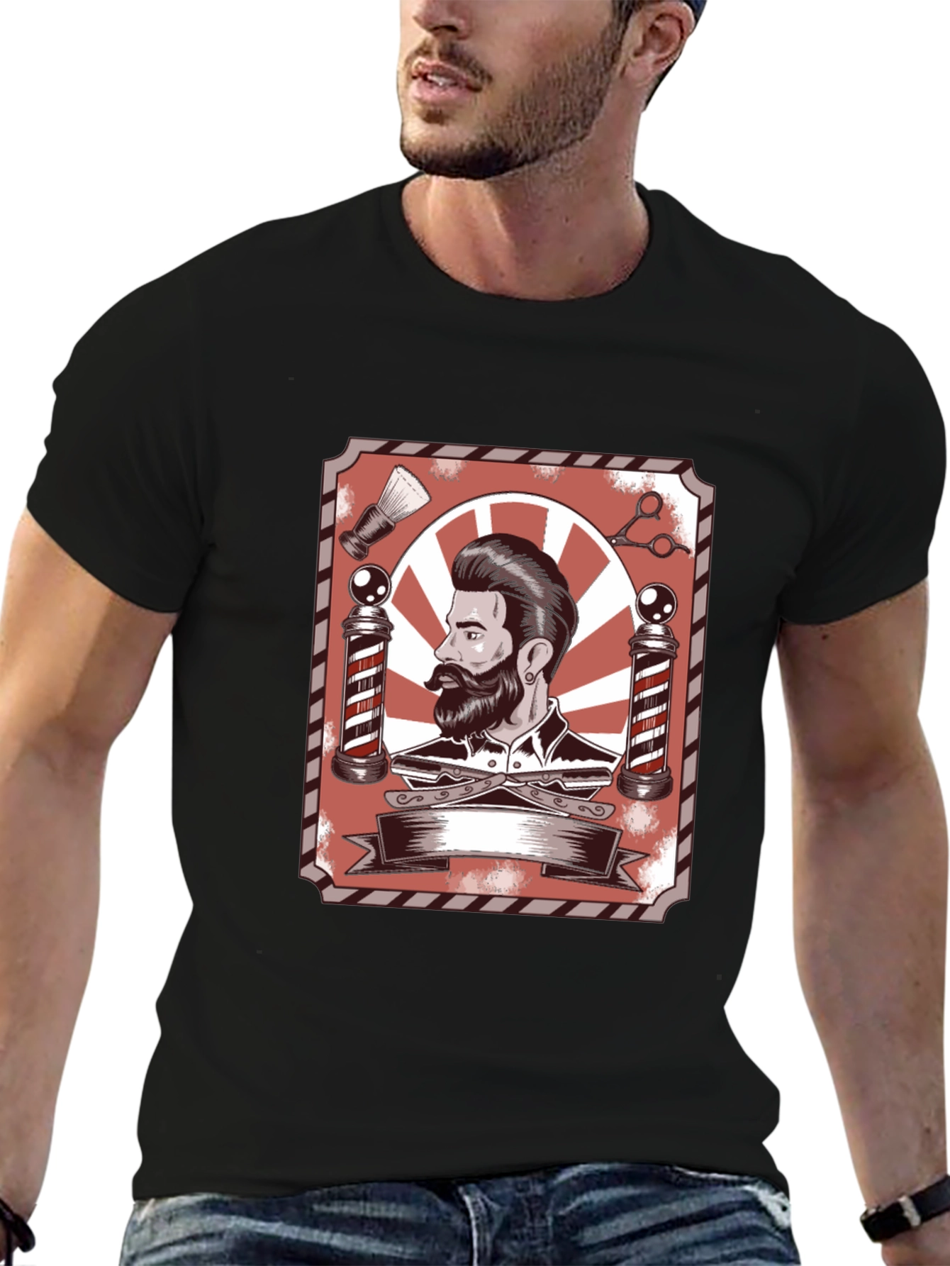 Barber Shop Style Graphic T-Shirt