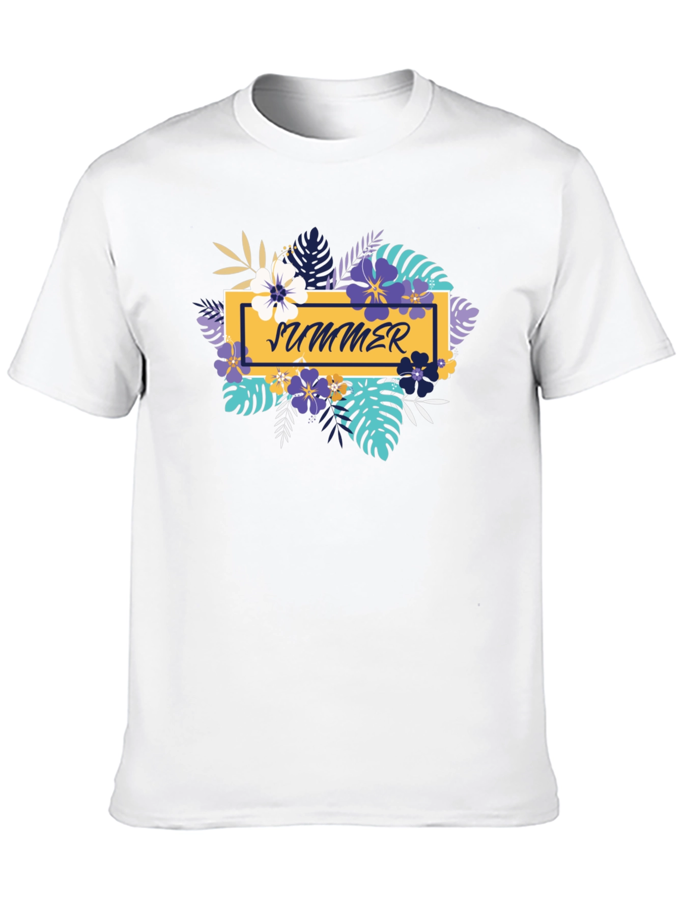 Summer Floral Graphic Black T-Shirt