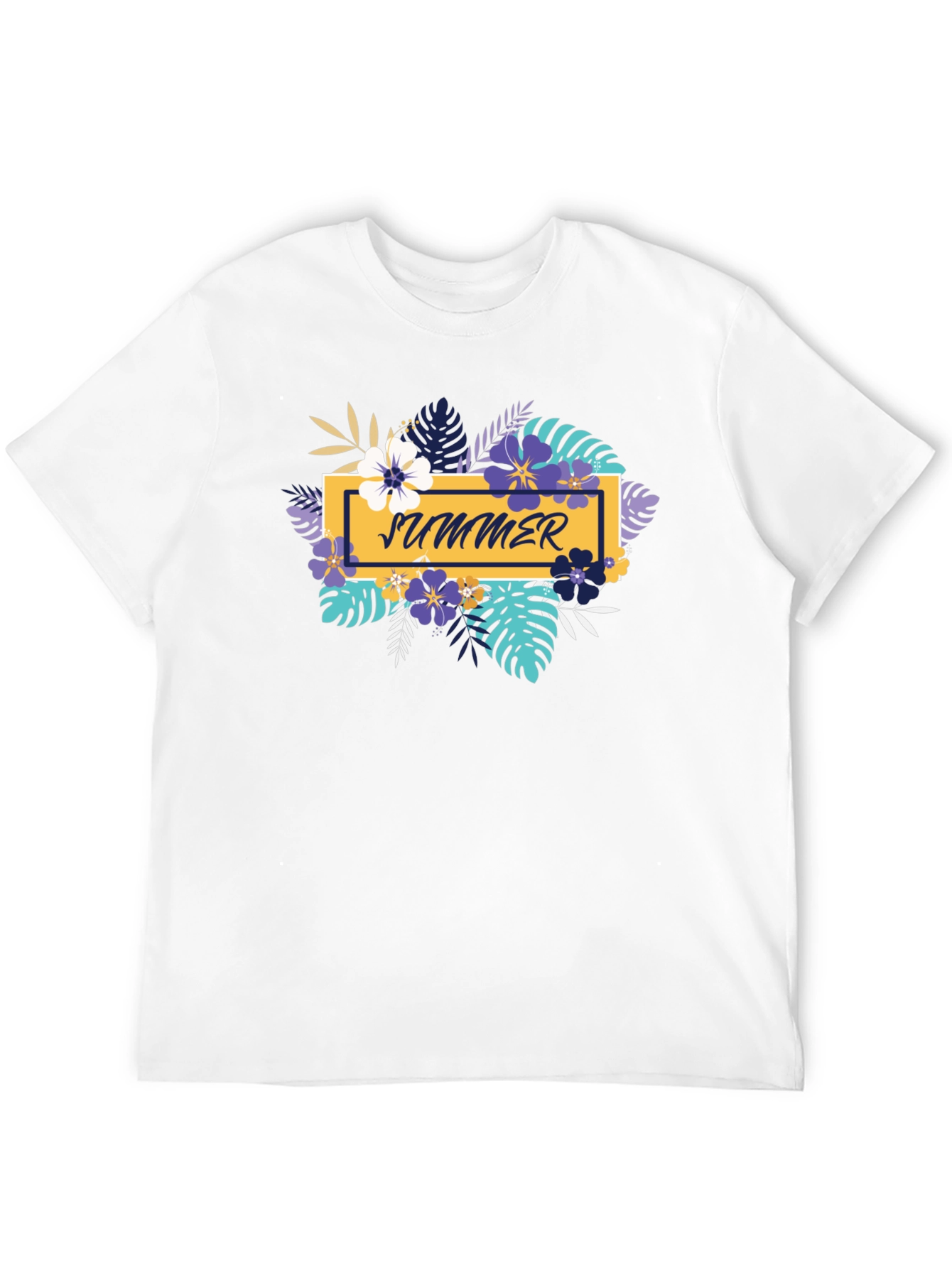 Summer Floral Graphic Black T-Shirt