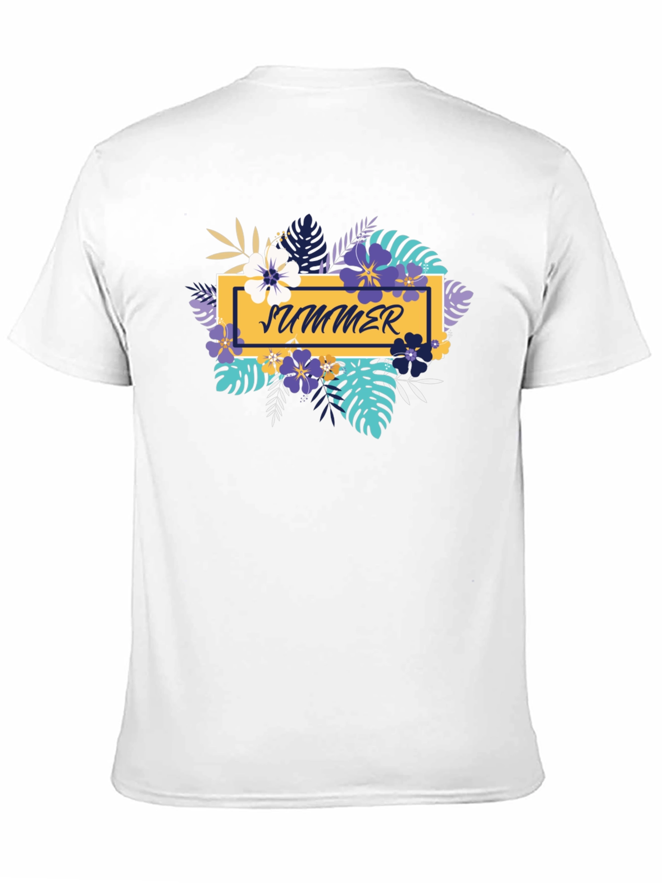 Summer Floral Graphic Black T-Shirt