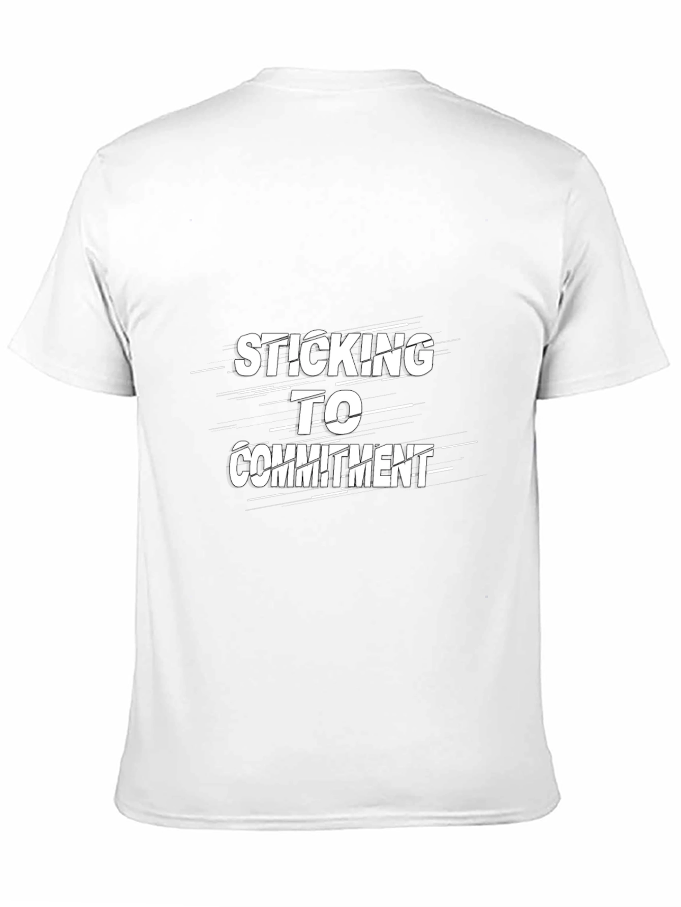 Sticking to Commitment Black Graphic T-Shirt