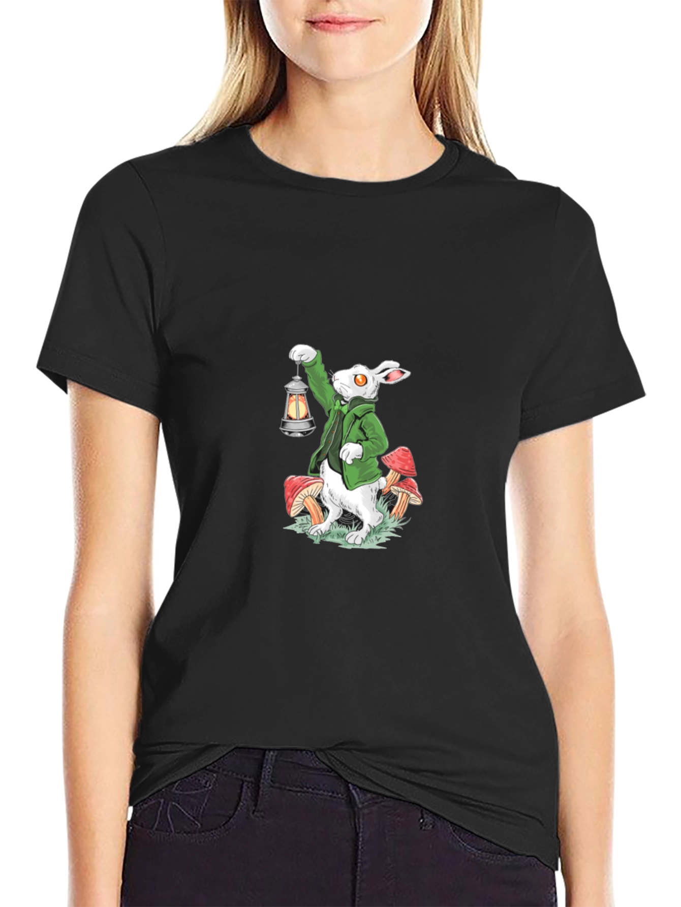 Rabbit with Lantern Graphic Tee