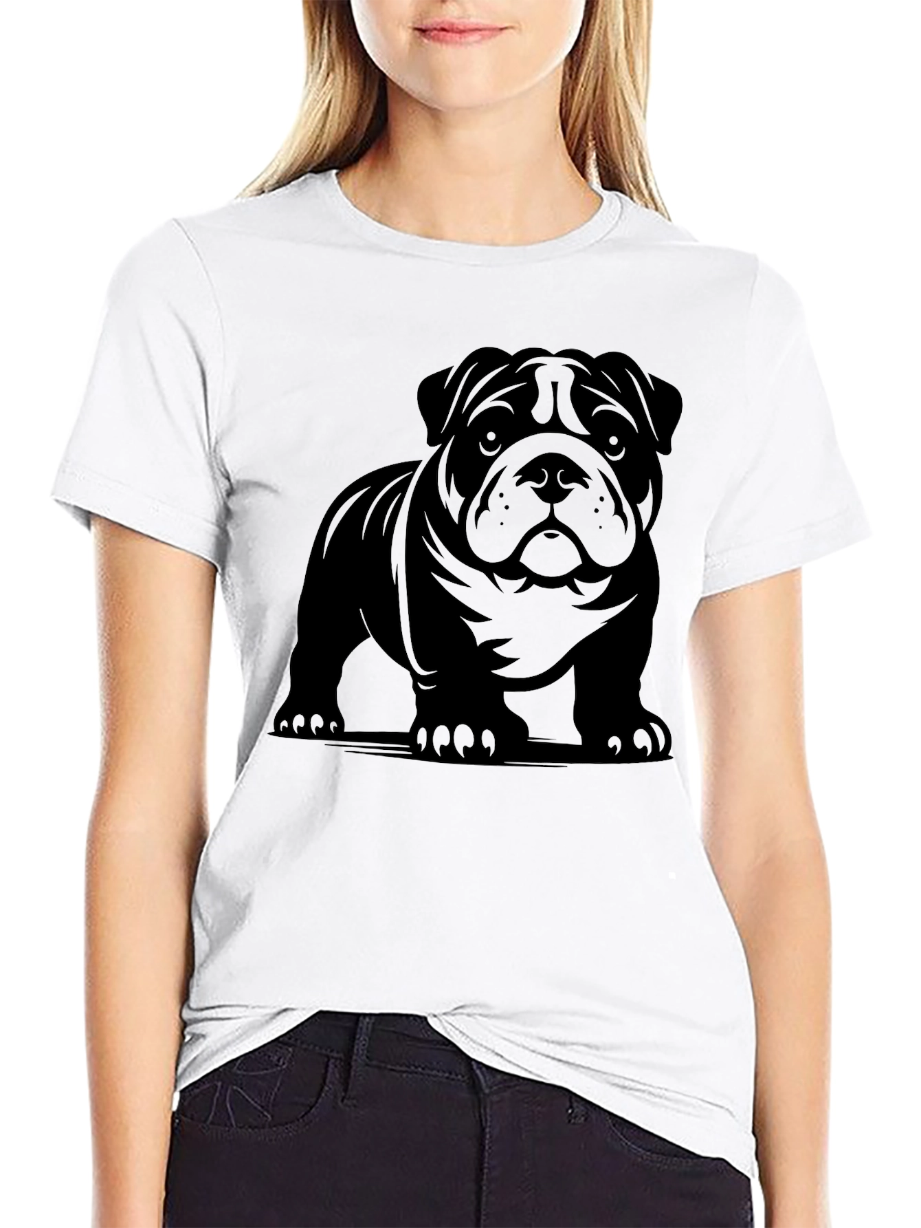 Bulldog Graphic T-Shirt - Black