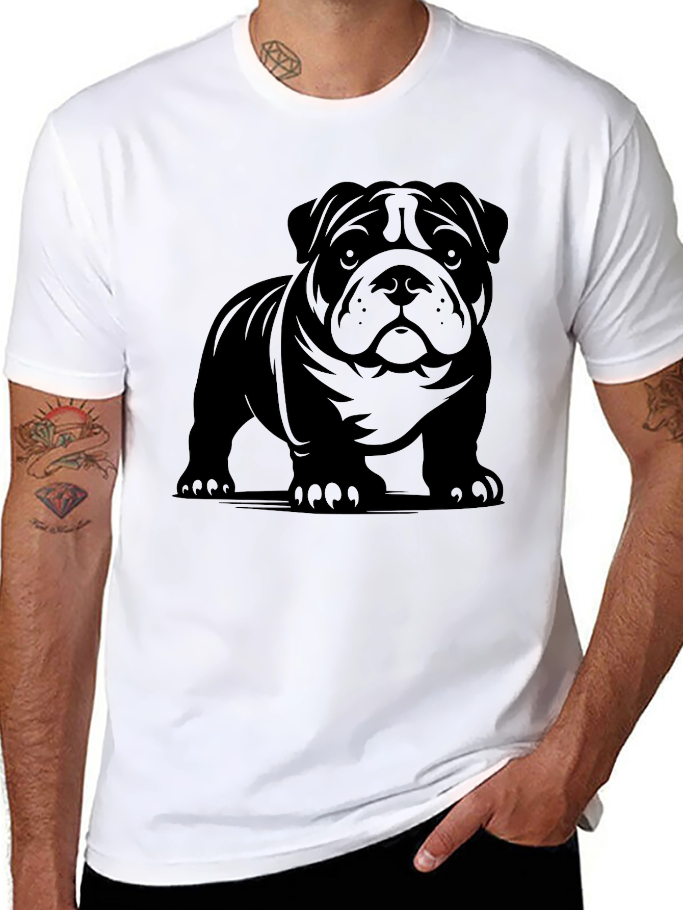 Bulldog Graphic T-Shirt - Black