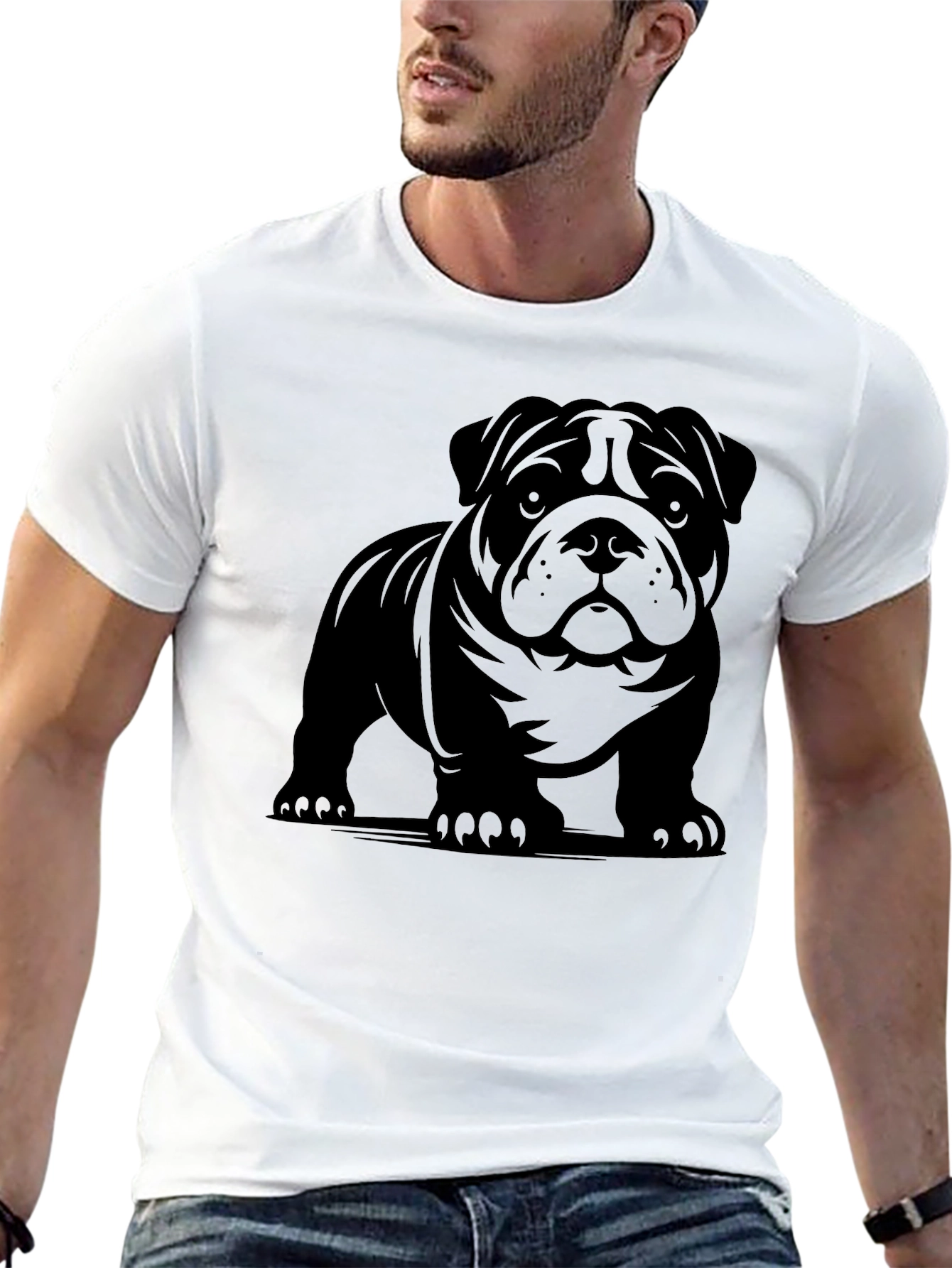 Bulldog Graphic T-Shirt - Black