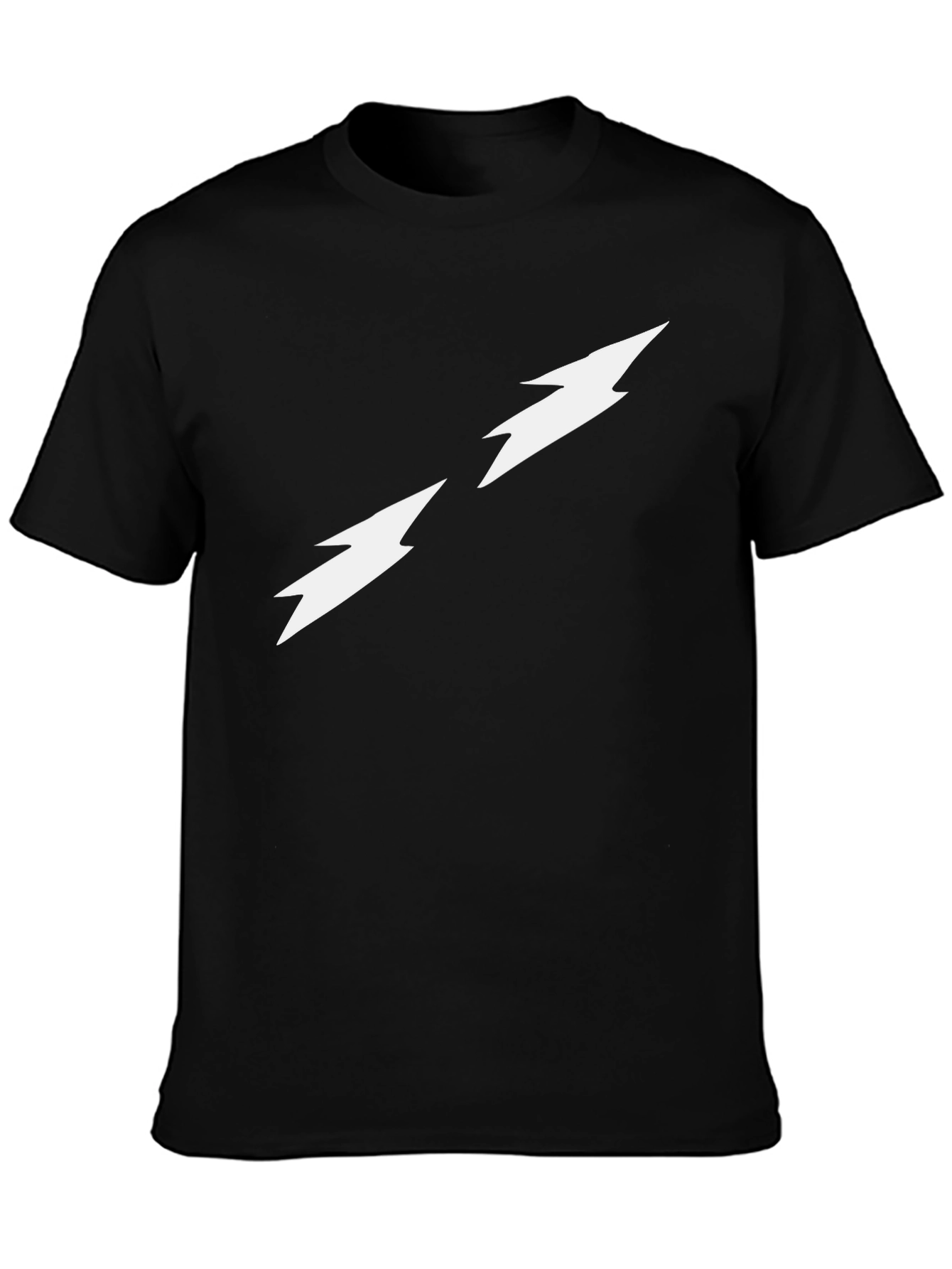 Black Tee with Lightning Bolt Design