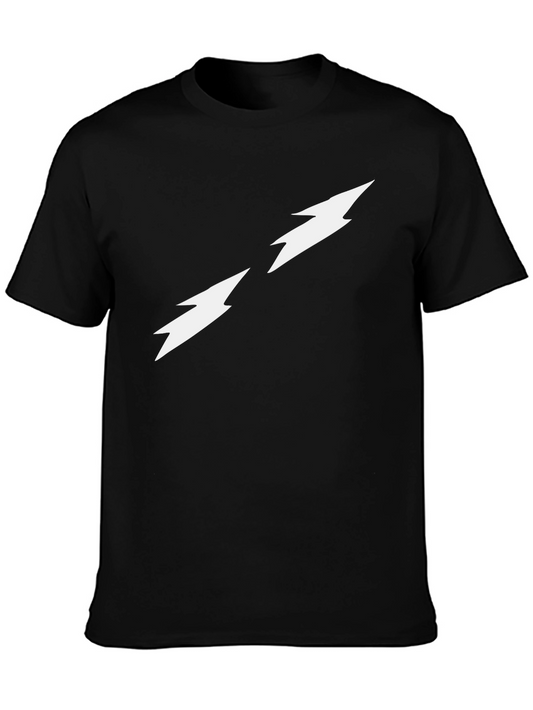 Black Tee with Lightning Bolt Design