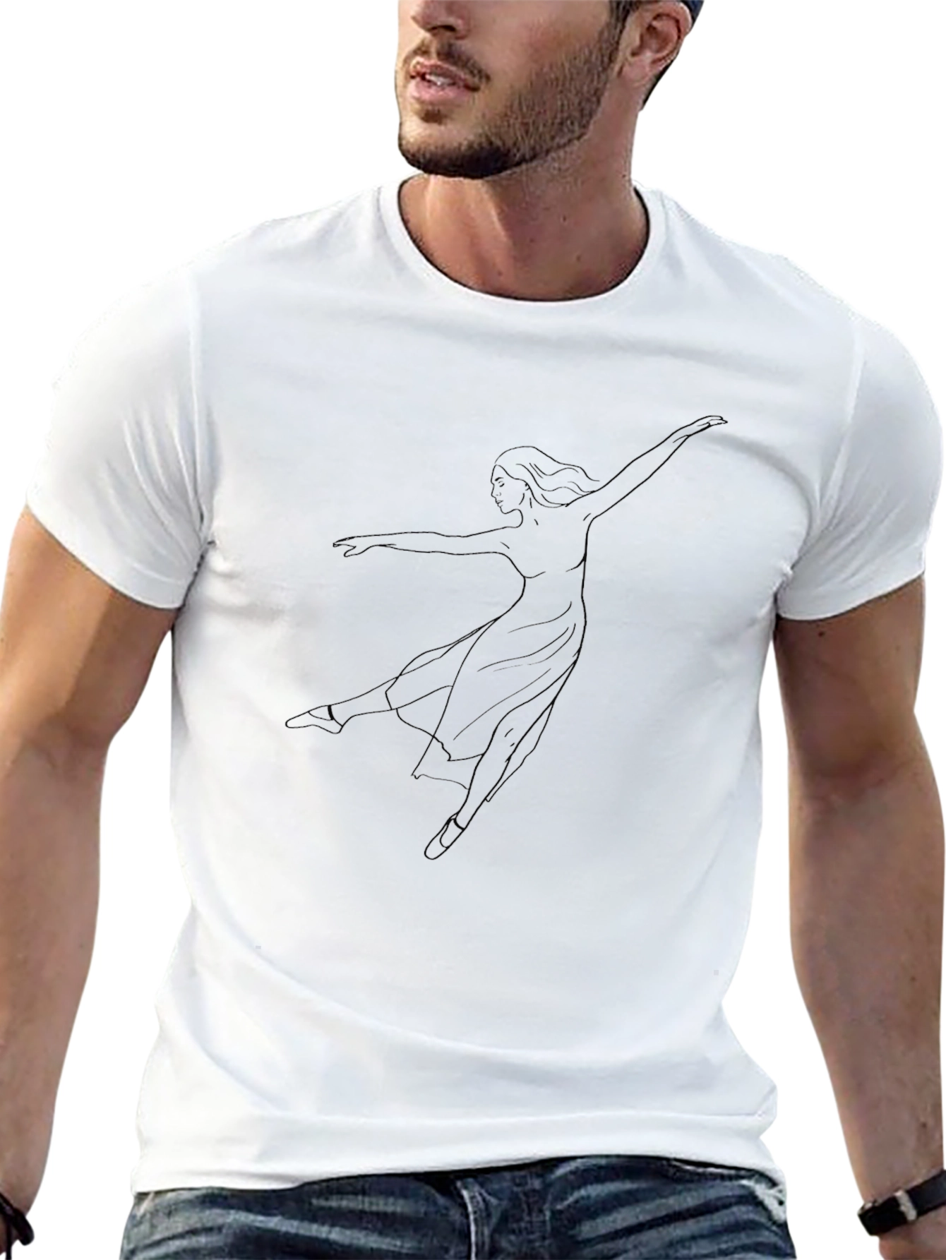 Elegant Dancer Graphic Black T-Shirt