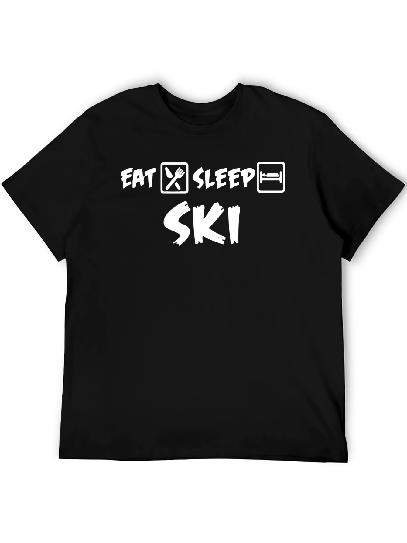 Eat Sleep Ski T-Shirt - Black Graphic Tee