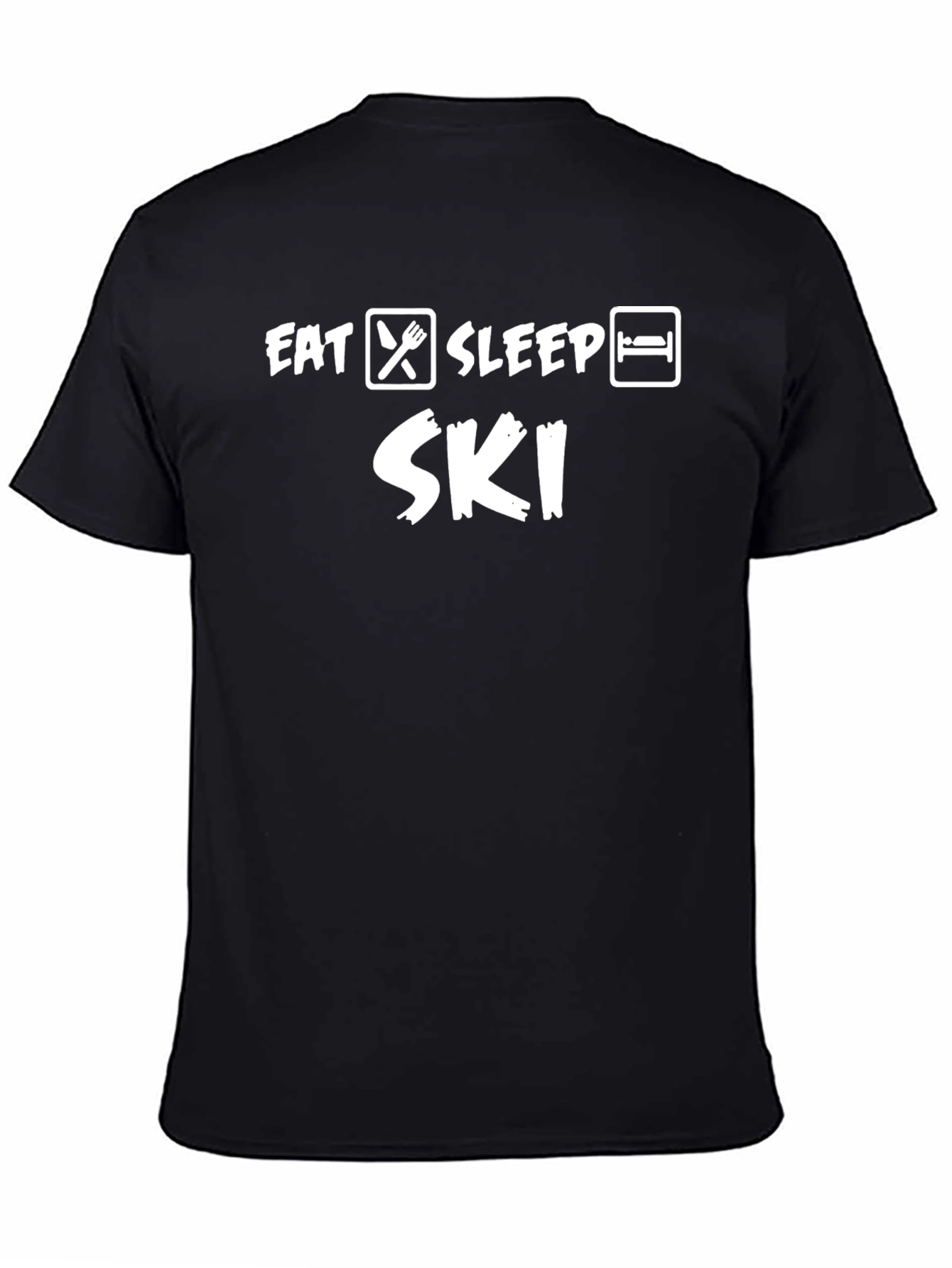 Eat Sleep Ski T-Shirt - Black Graphic Tee