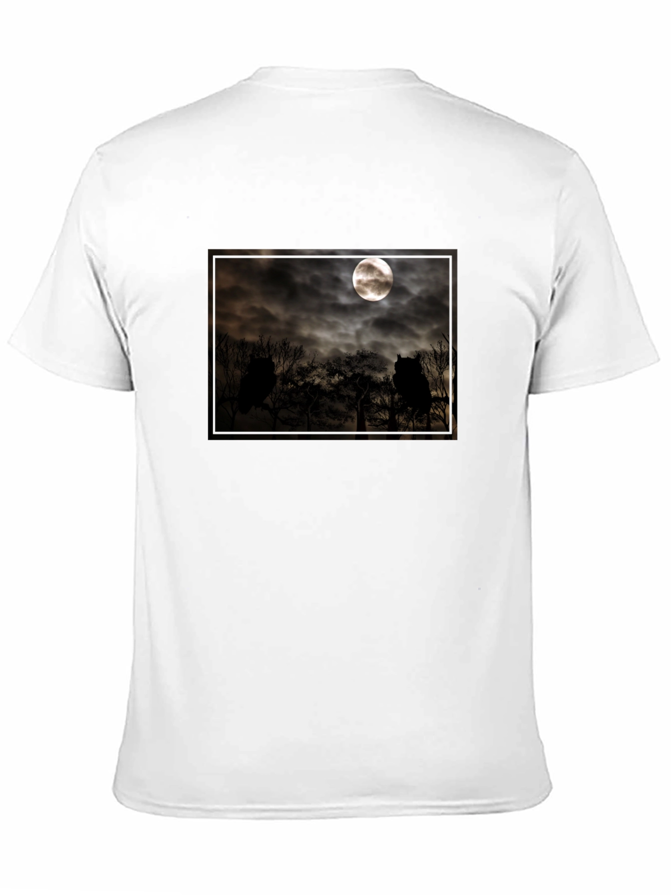 Eerie Moonlit Owl Scene Tee