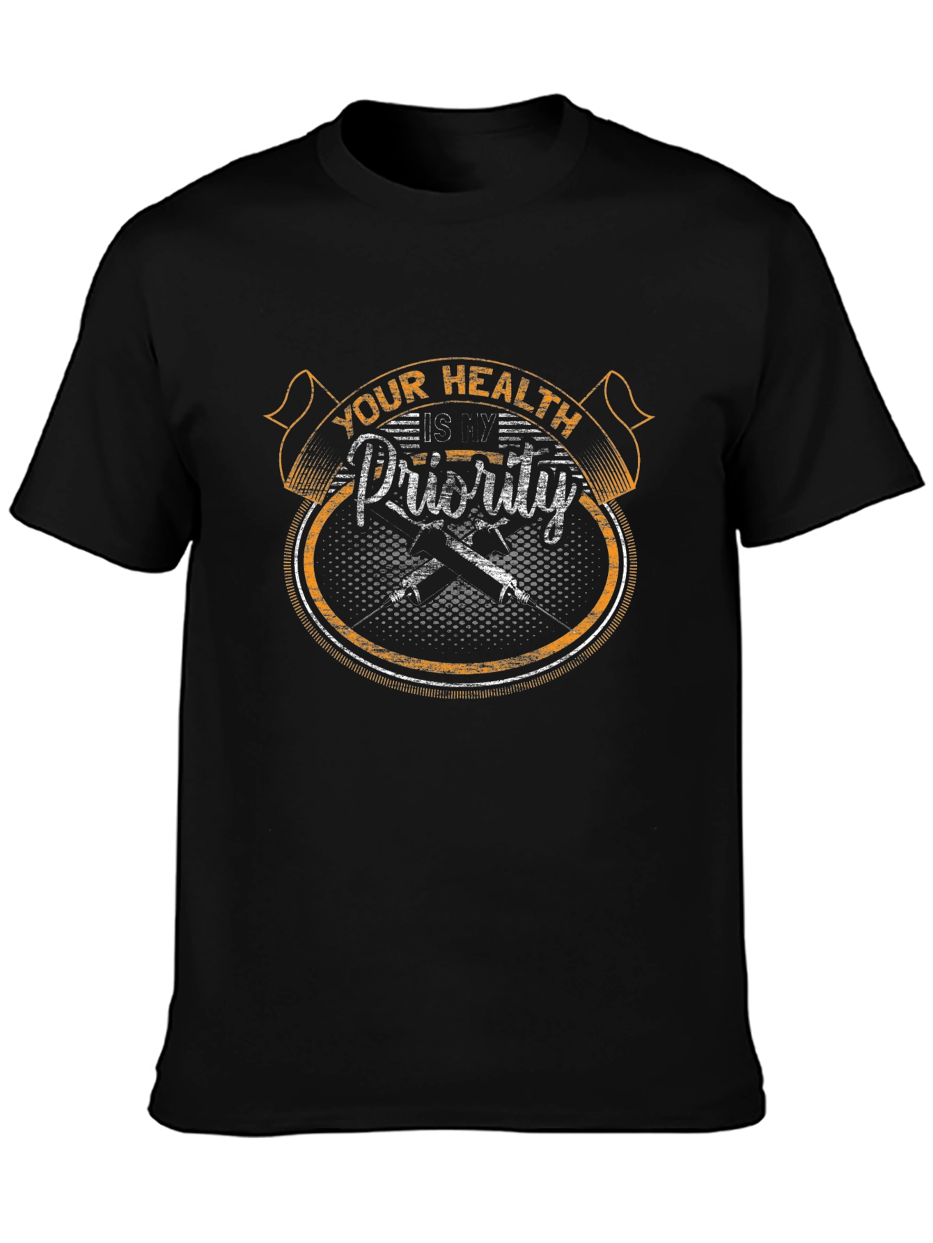 Health Priority Graphic Tee - Unisex Black T-Shirt