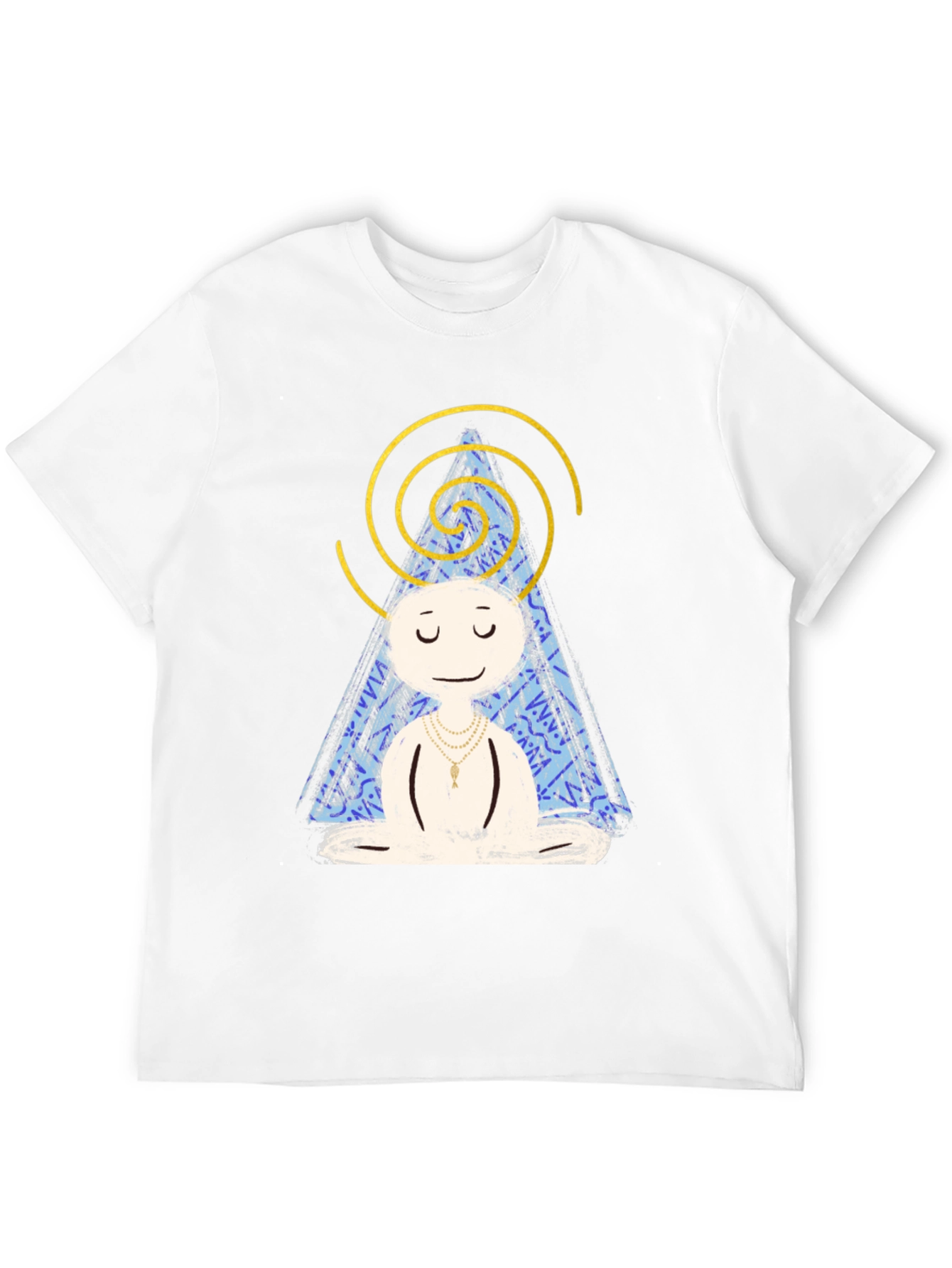 Meditating Character Graphic Tee - Black Cotton Blend Shirt