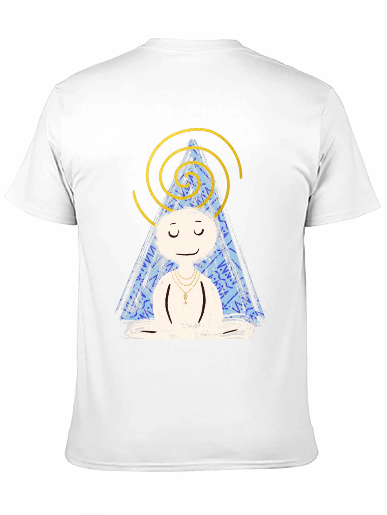 Meditating Character Graphic Tee - Black Cotton Blend Shirt