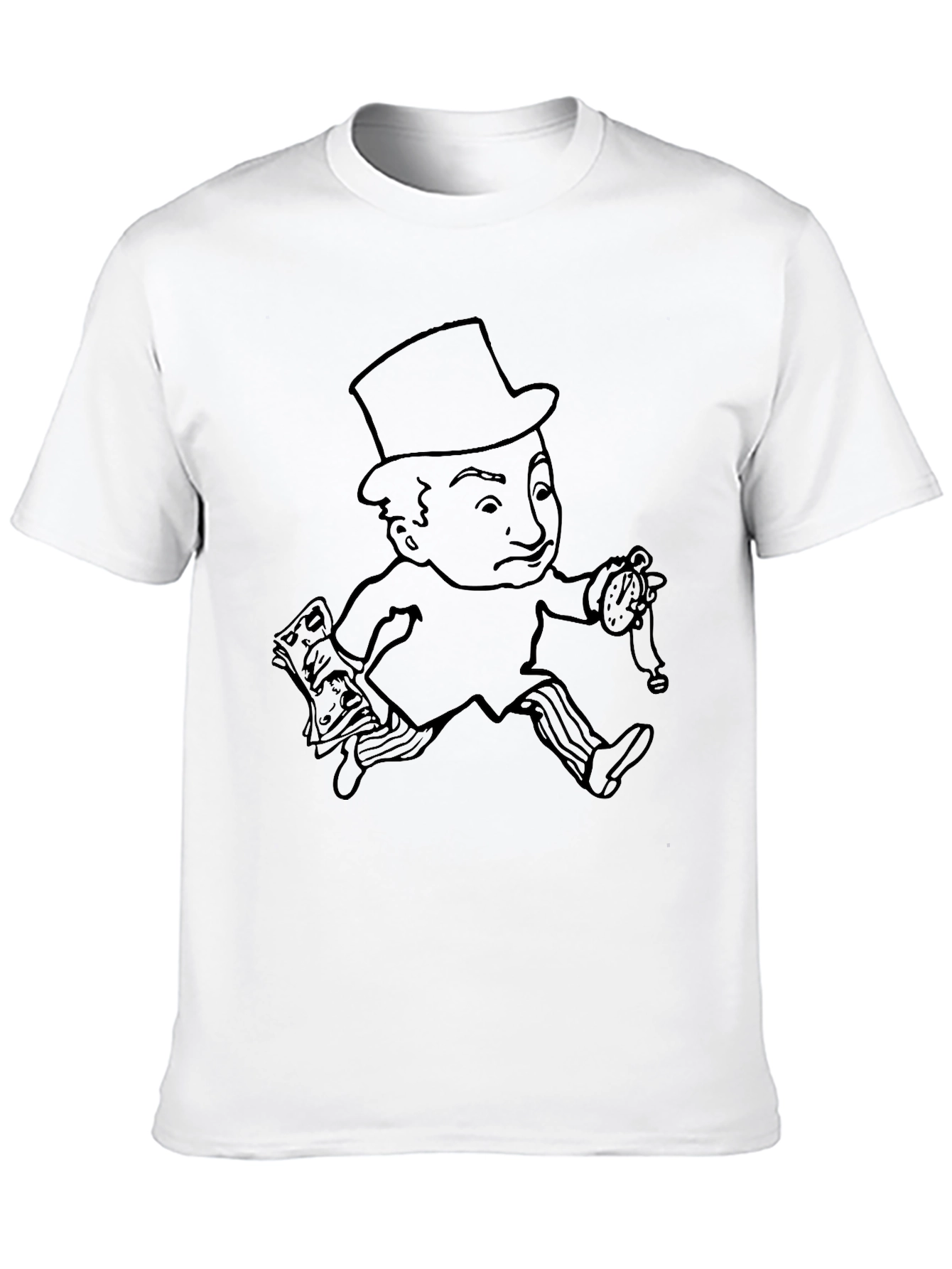 Monopoly Man Graphic Tee - Black Cotton T-Shirt