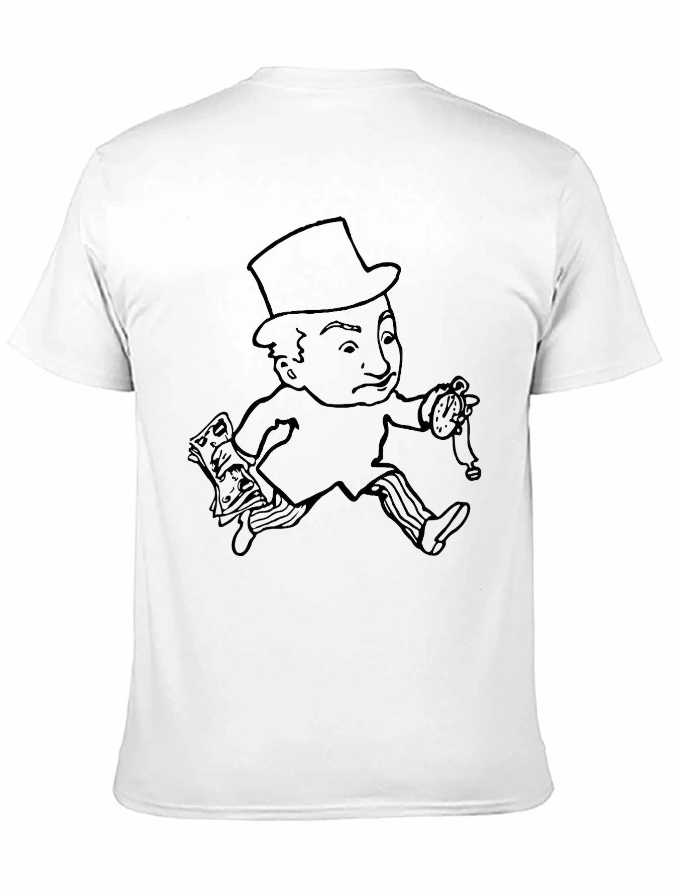 Monopoly Man Graphic Tee - Black Cotton T-Shirt