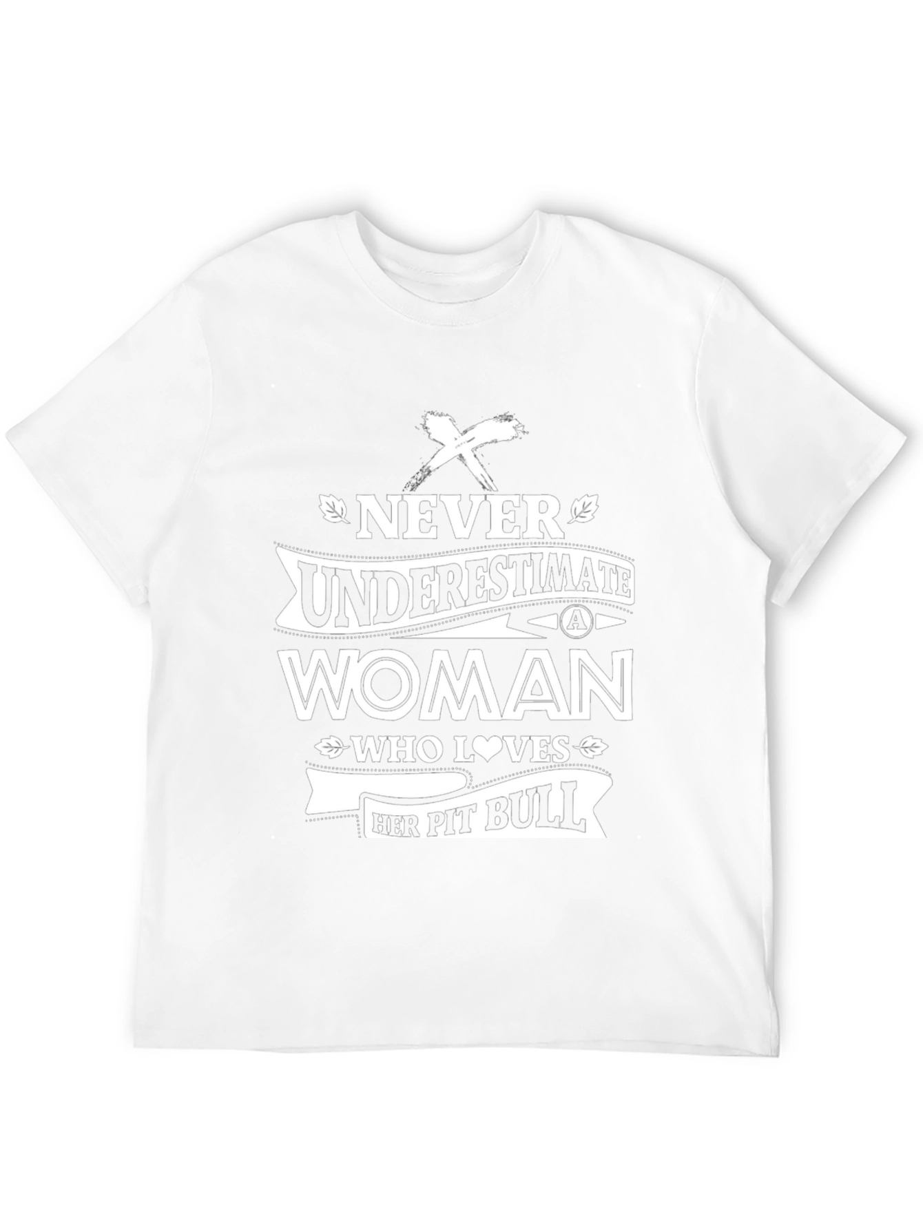 Never Underestimate Woman Pit Bull T-Shirt