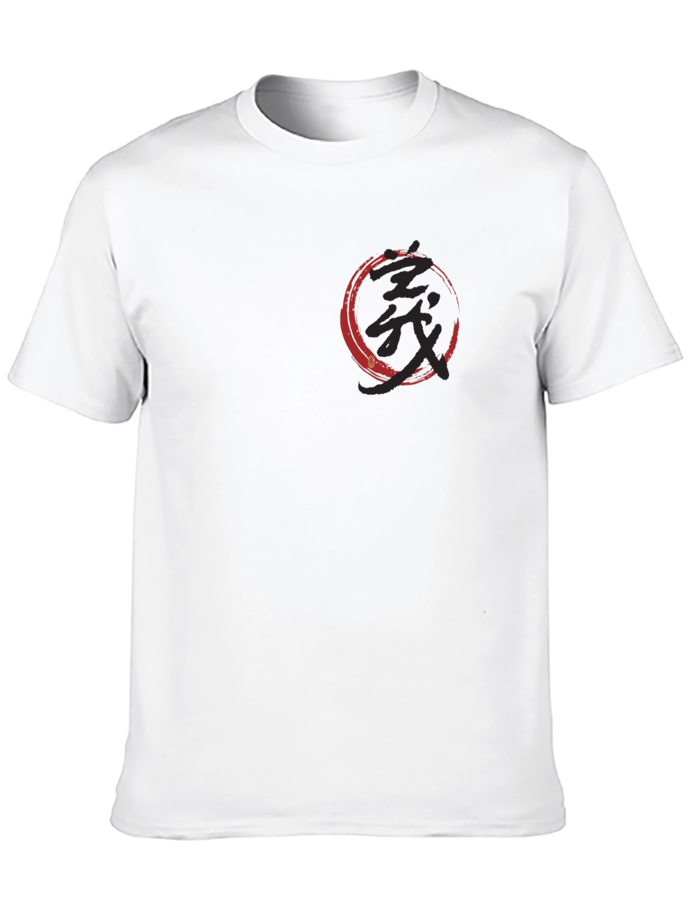 Black T-Shirt with Japanese Symbol Circle Design
