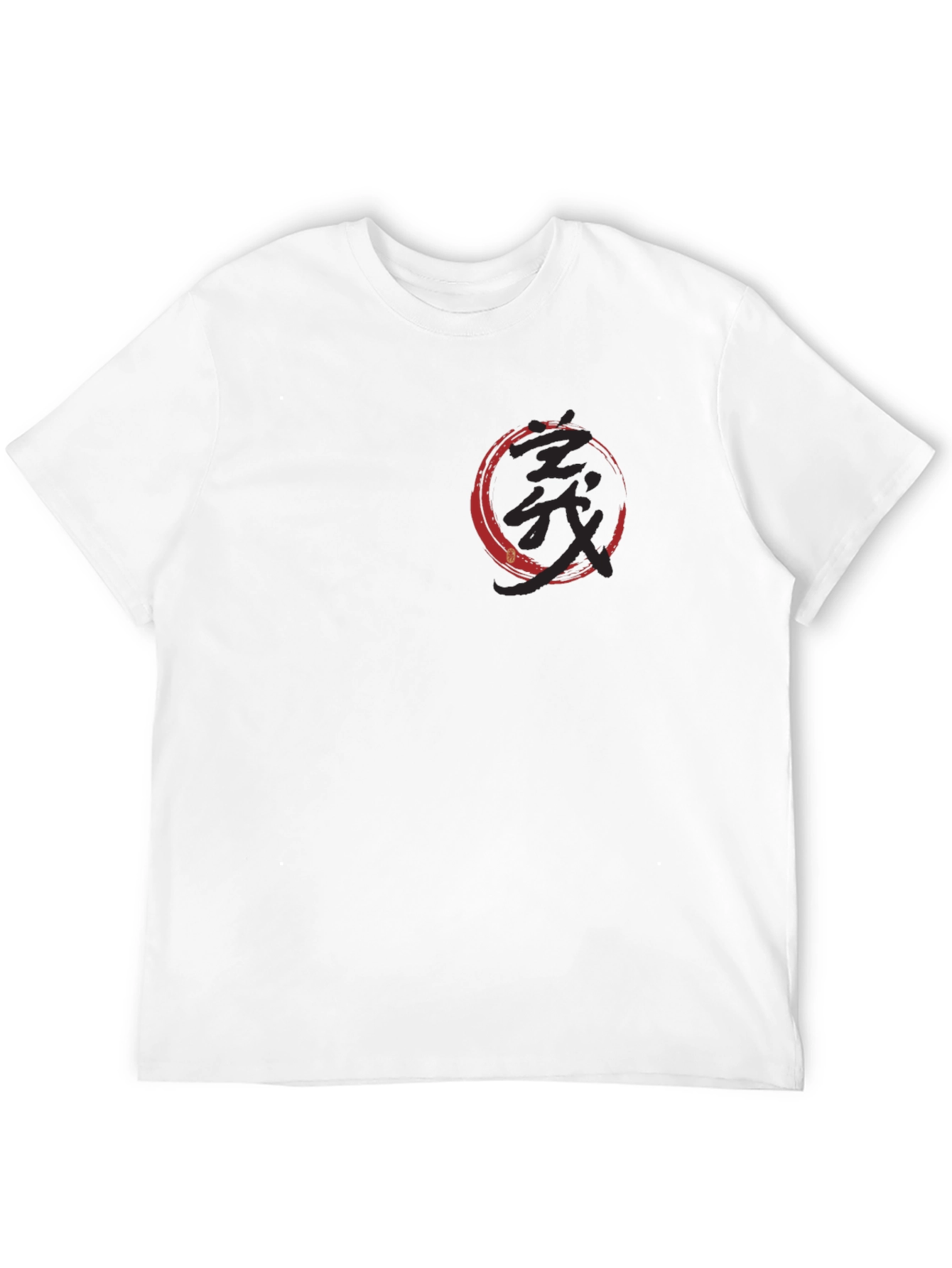 Black T-Shirt with Japanese Symbol Circle Design