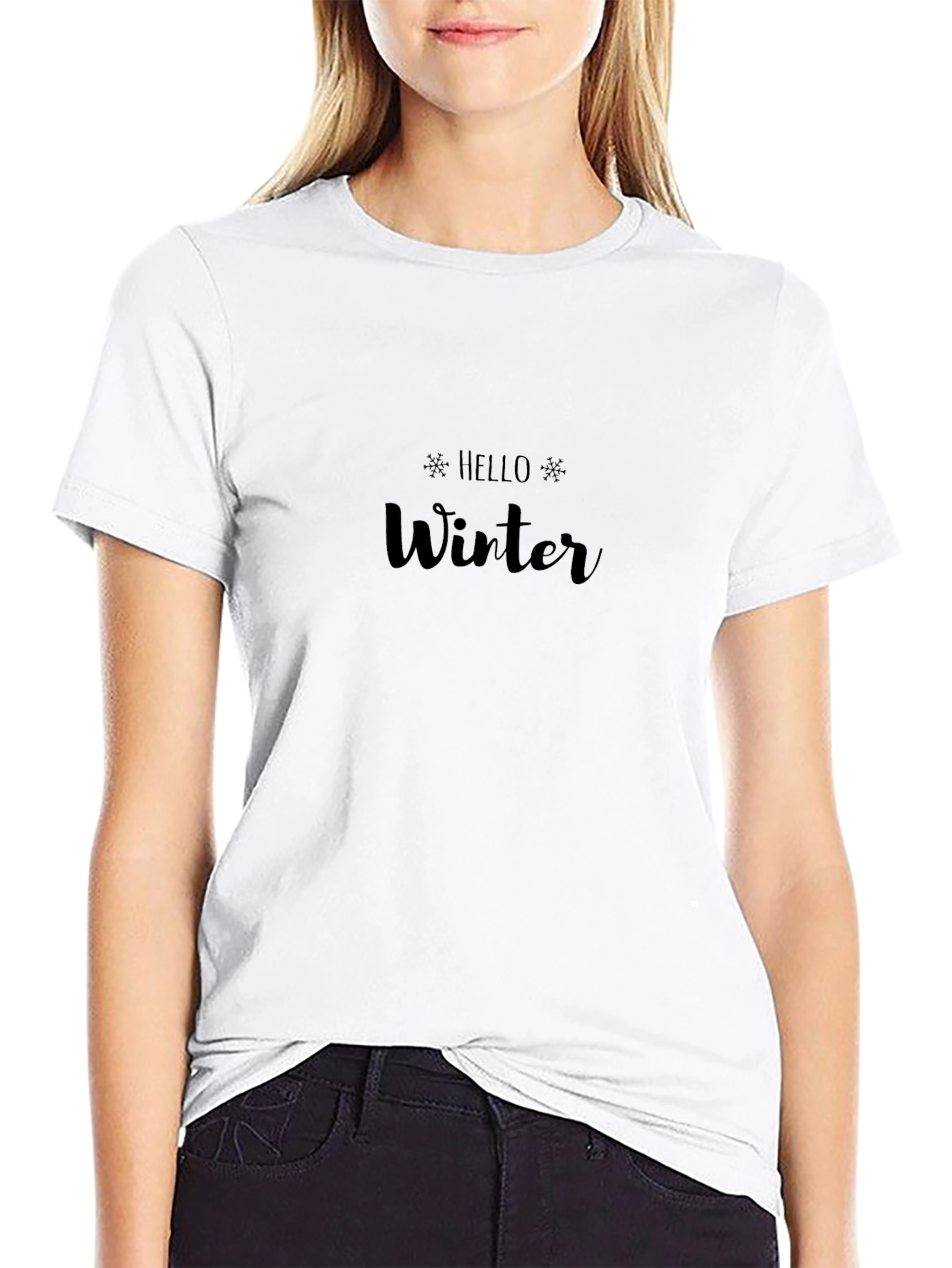 Hello Winter Black T-Shirt