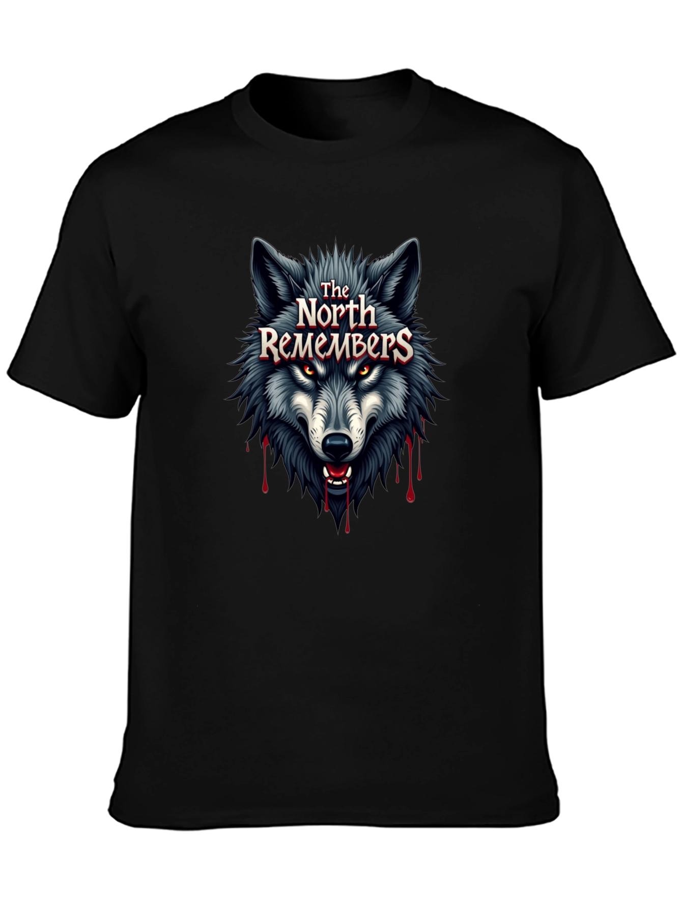 The North Remembers Wolf Graphic Black T-Shirt