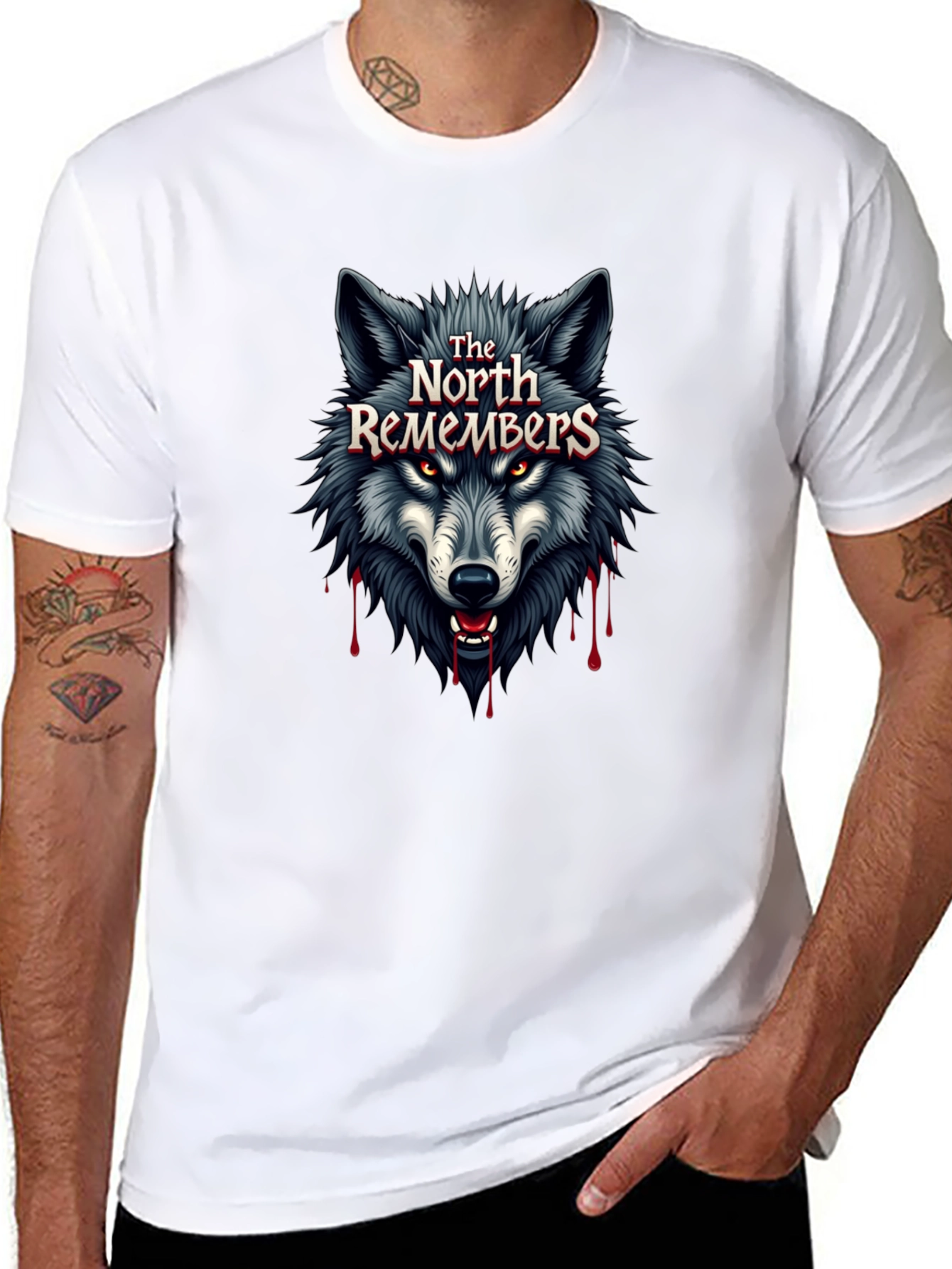 The North Remembers Wolf Graphic Black T-Shirt