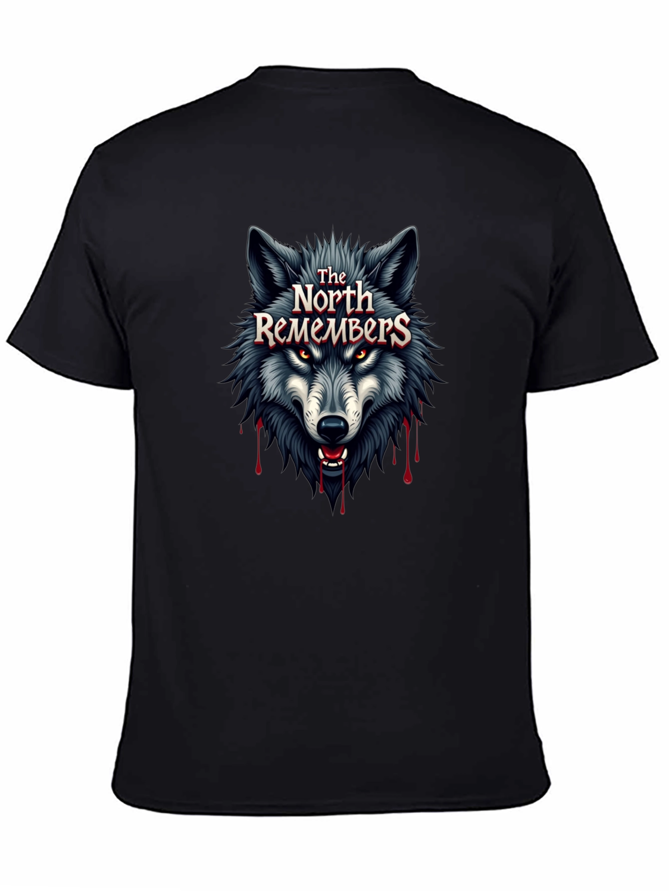 The North Remembers Wolf Graphic Black T-Shirt