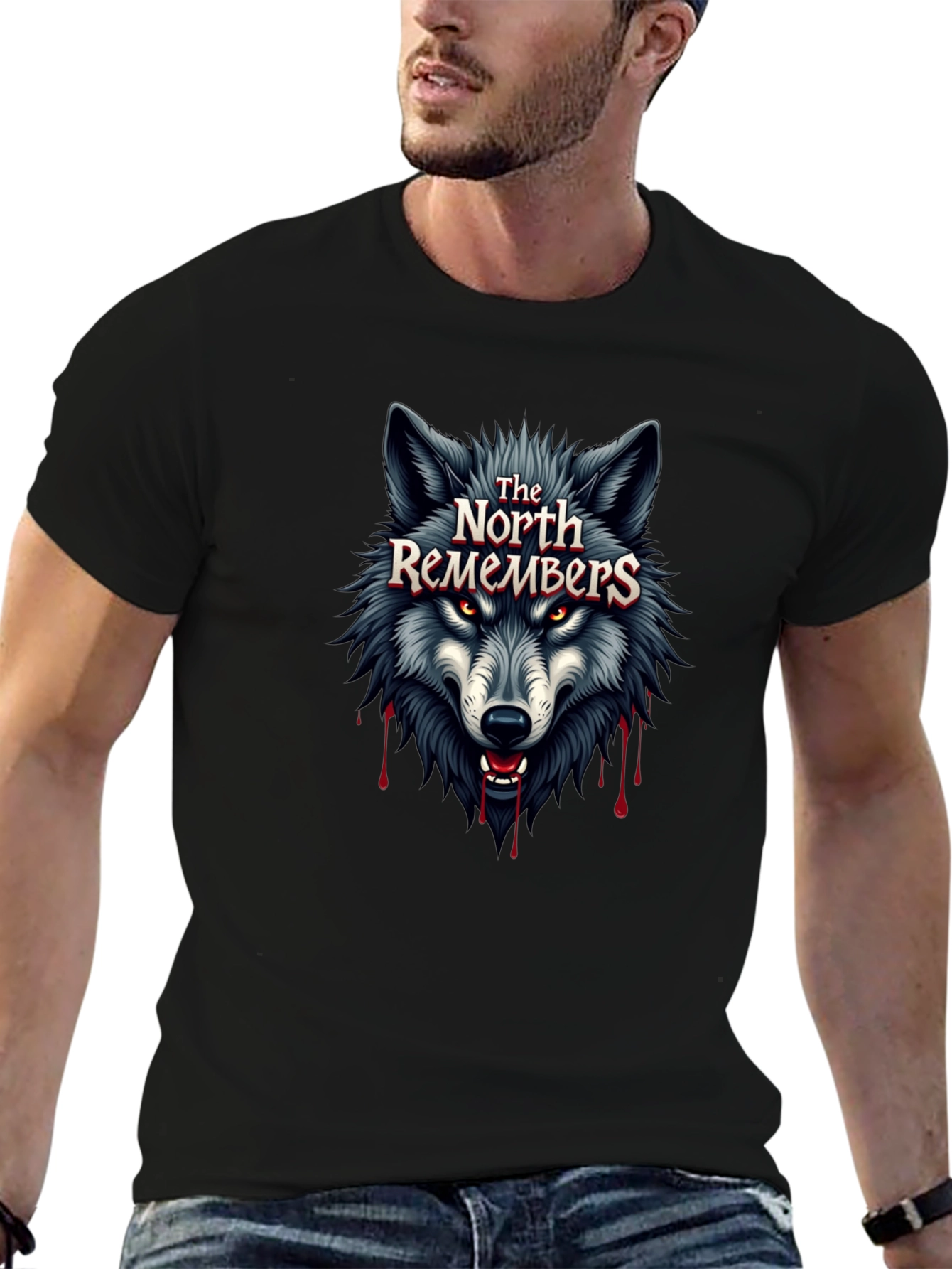 The North Remembers Wolf Graphic Black T-Shirt