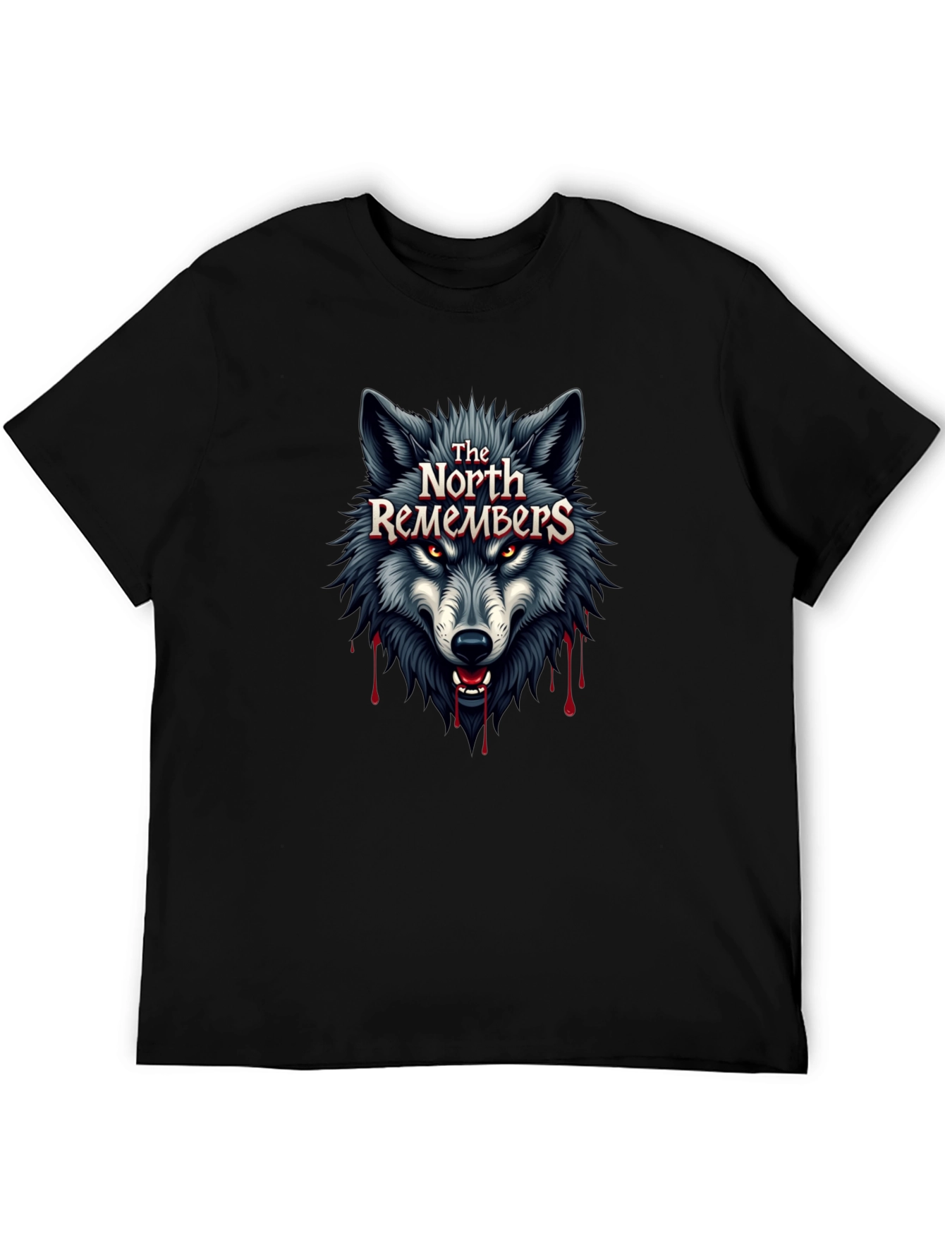 The North Remembers Wolf Graphic Black T-Shirt