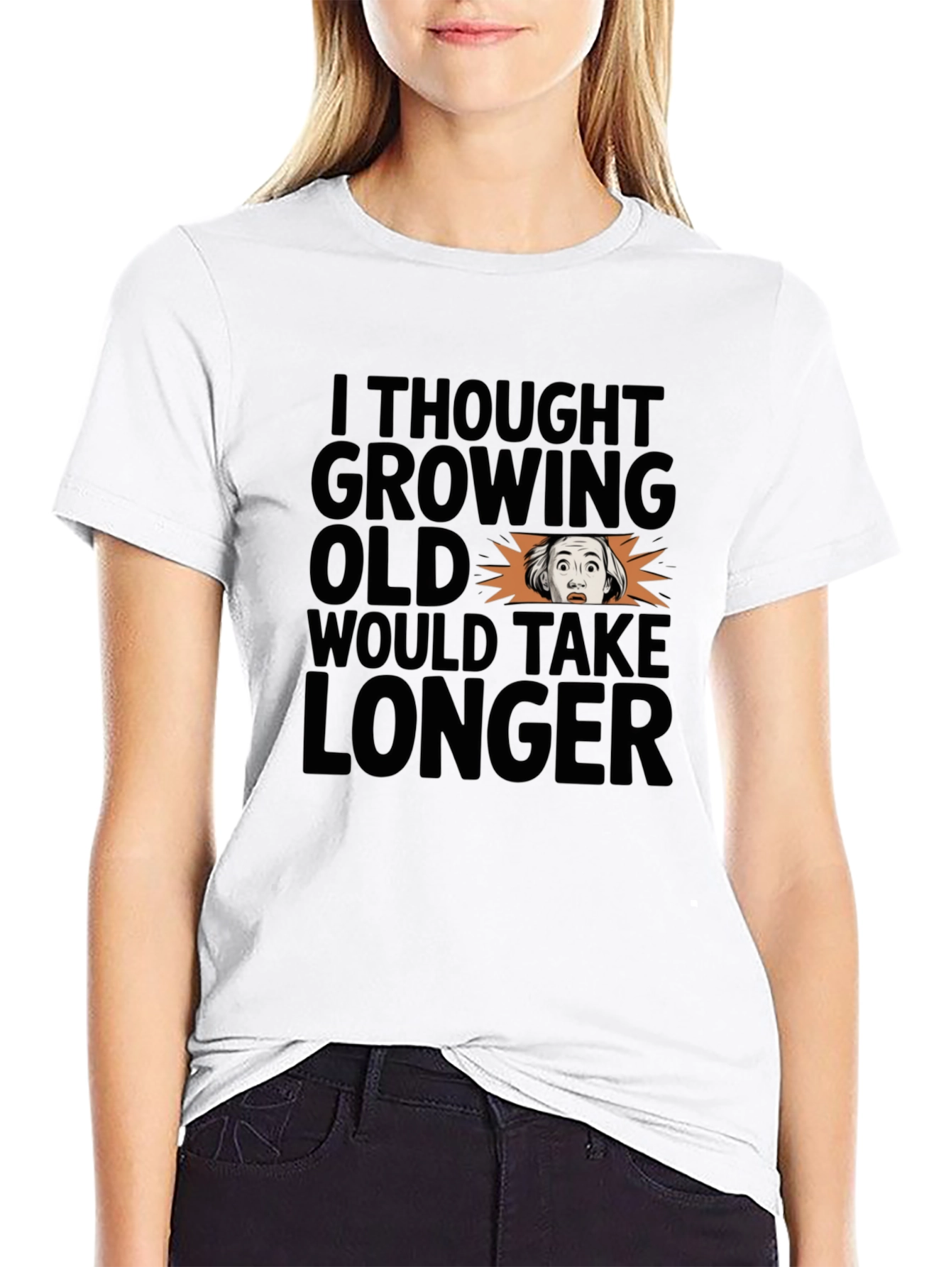 Funny Growing Old Graphic Print T-Shirt