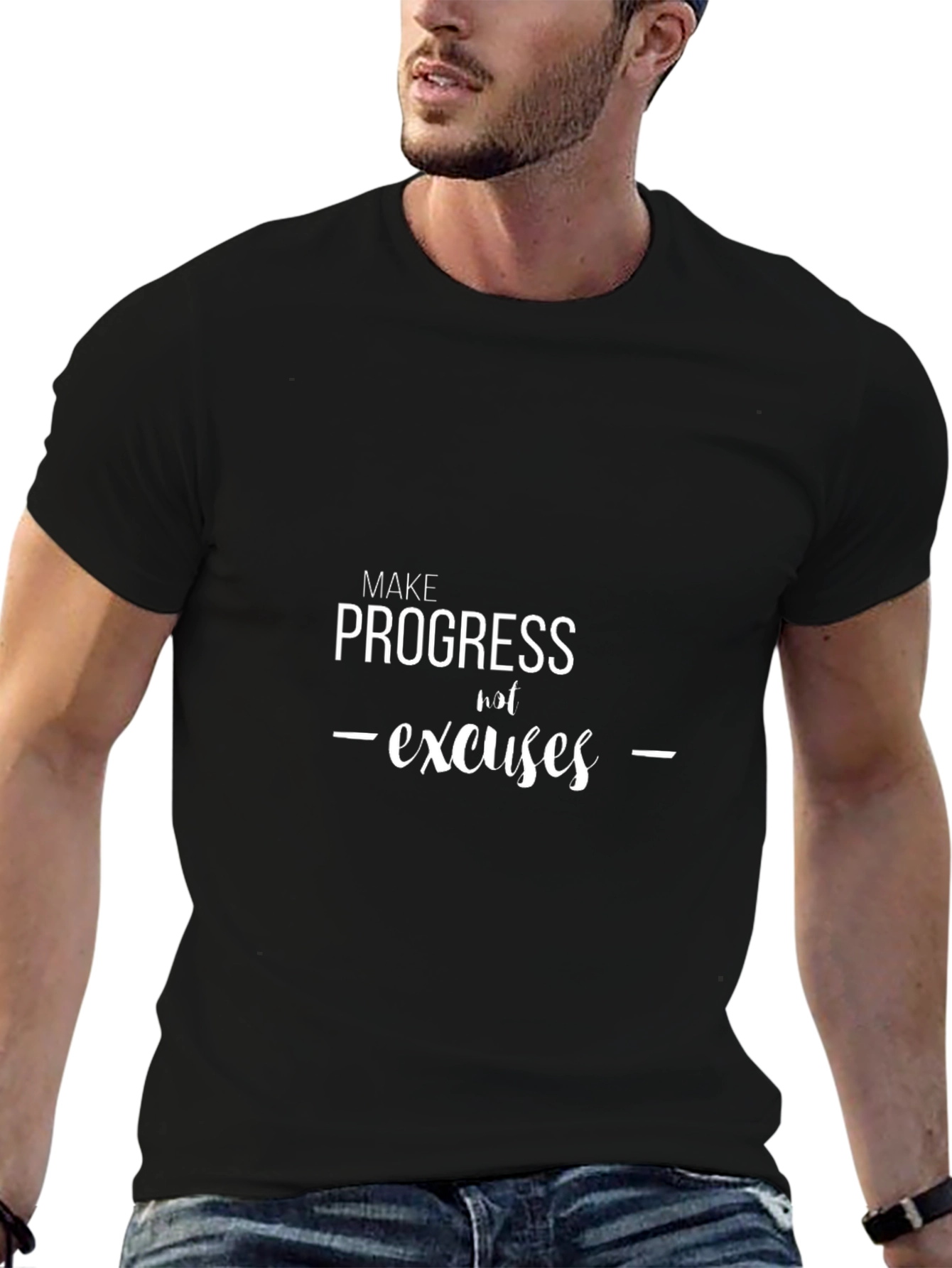 Motivational Progress T-Shirt - Make Progress Not Excuses