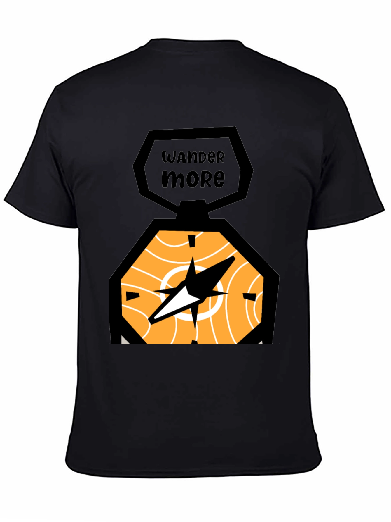 Wander More Compass Graphic Tee - Black