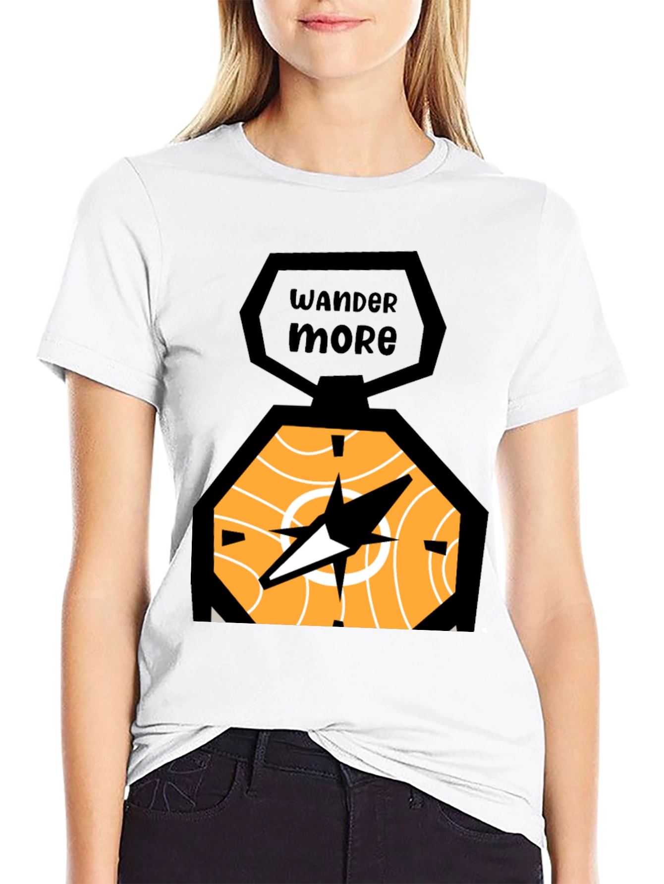 Wander More Compass Graphic Tee - Black