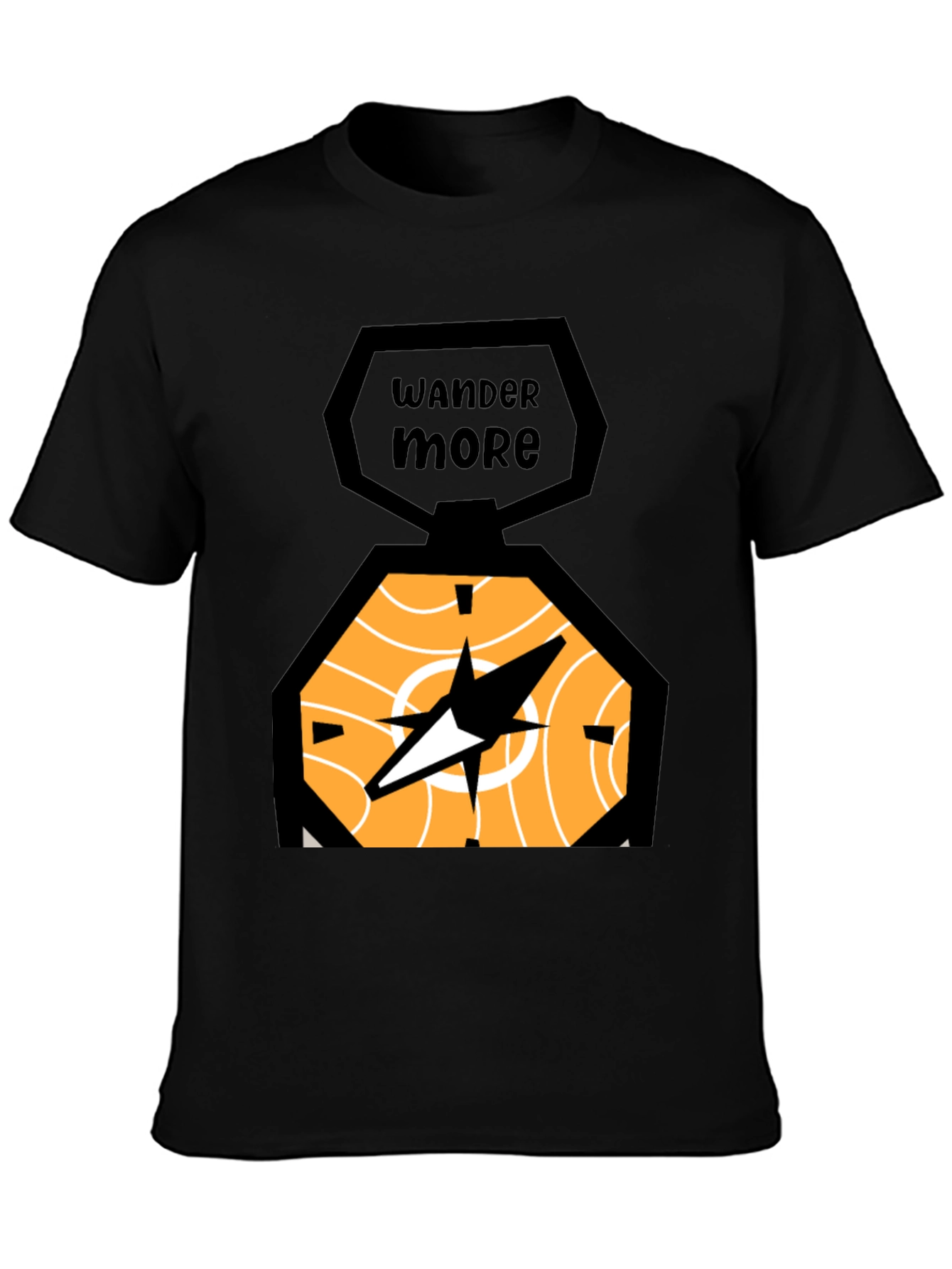 Wander More Compass Graphic Tee - Black
