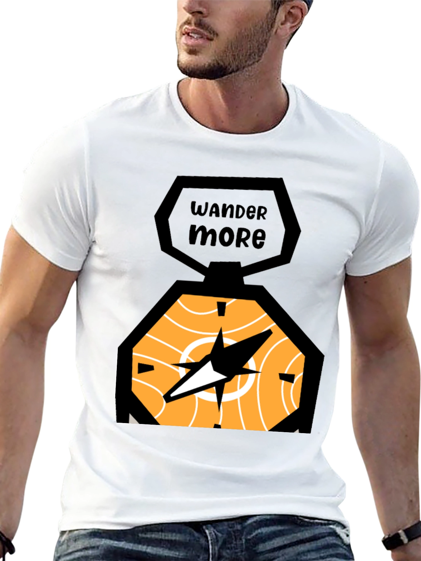 Wander More Compass Graphic Tee - Black