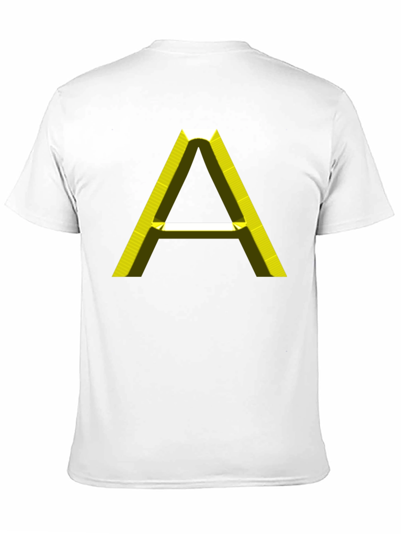 Mens Black T-Shirt with 3D Yellow A Graphic