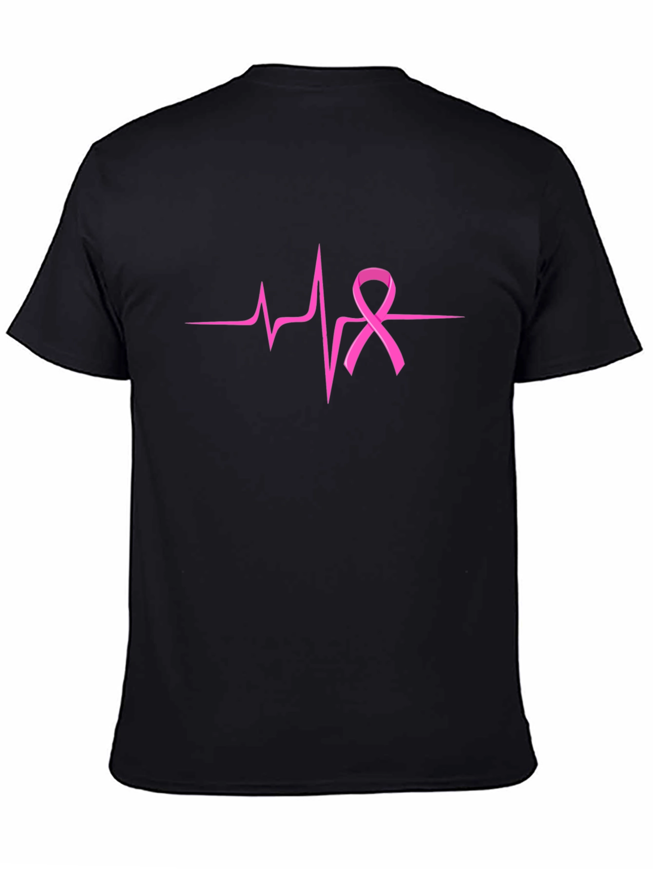 Pink Ribbon Heartbeat T-Shirt - Breast Cancer Awareness
