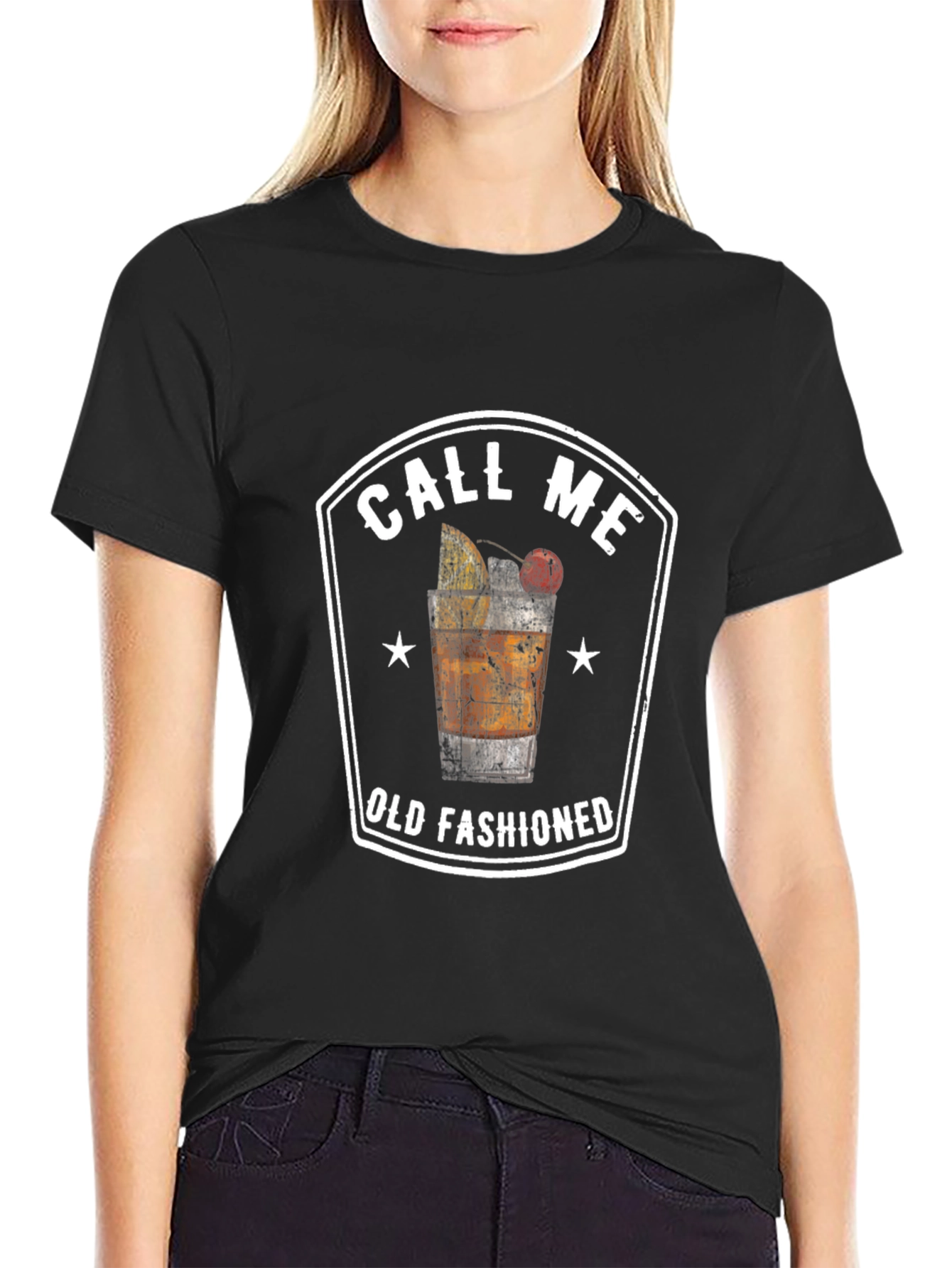 Call Me Old Fashioned Graphic Tee - Black