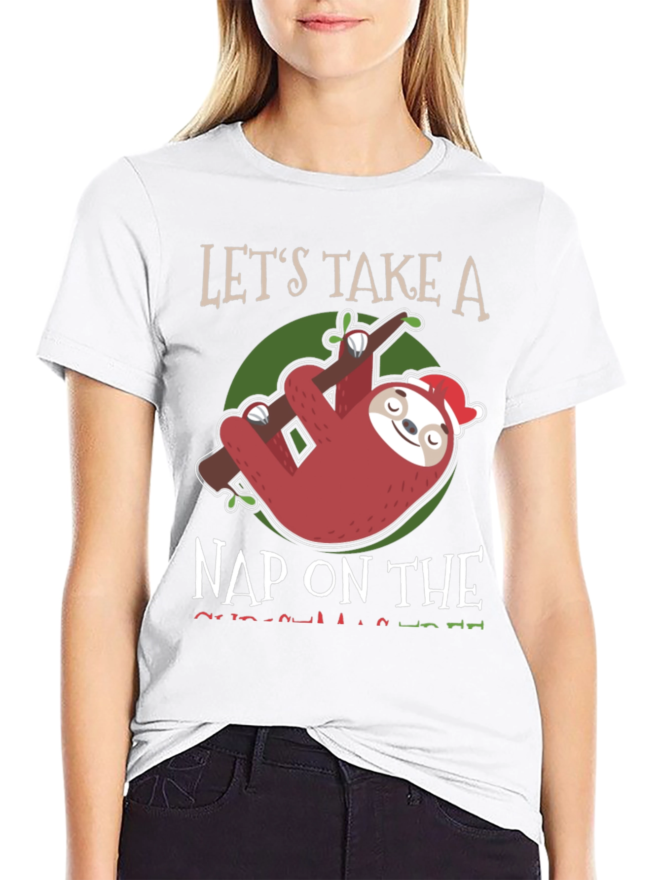 Sloth Christmas Nap Graphic Tee