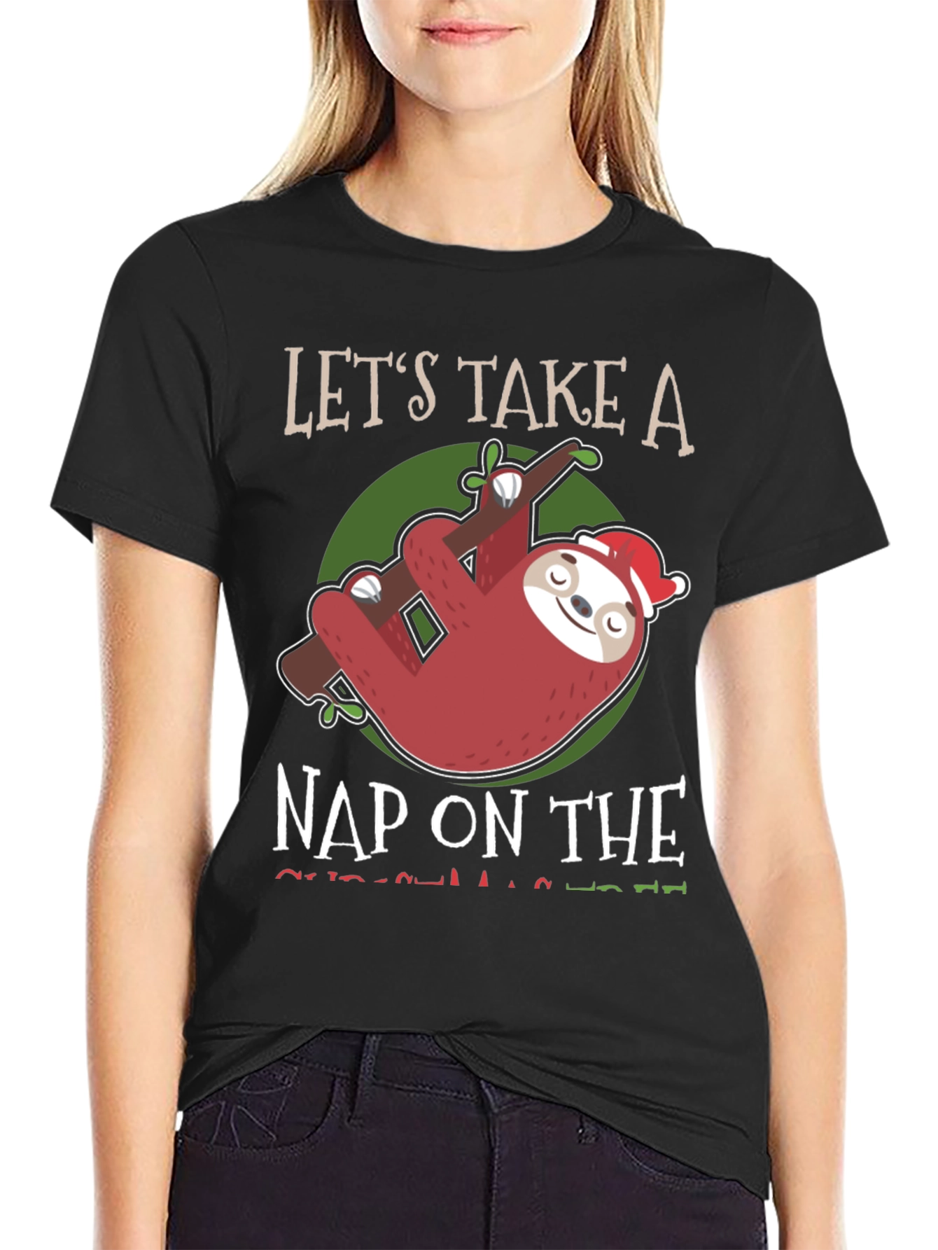 Sloth Christmas Nap Graphic Tee